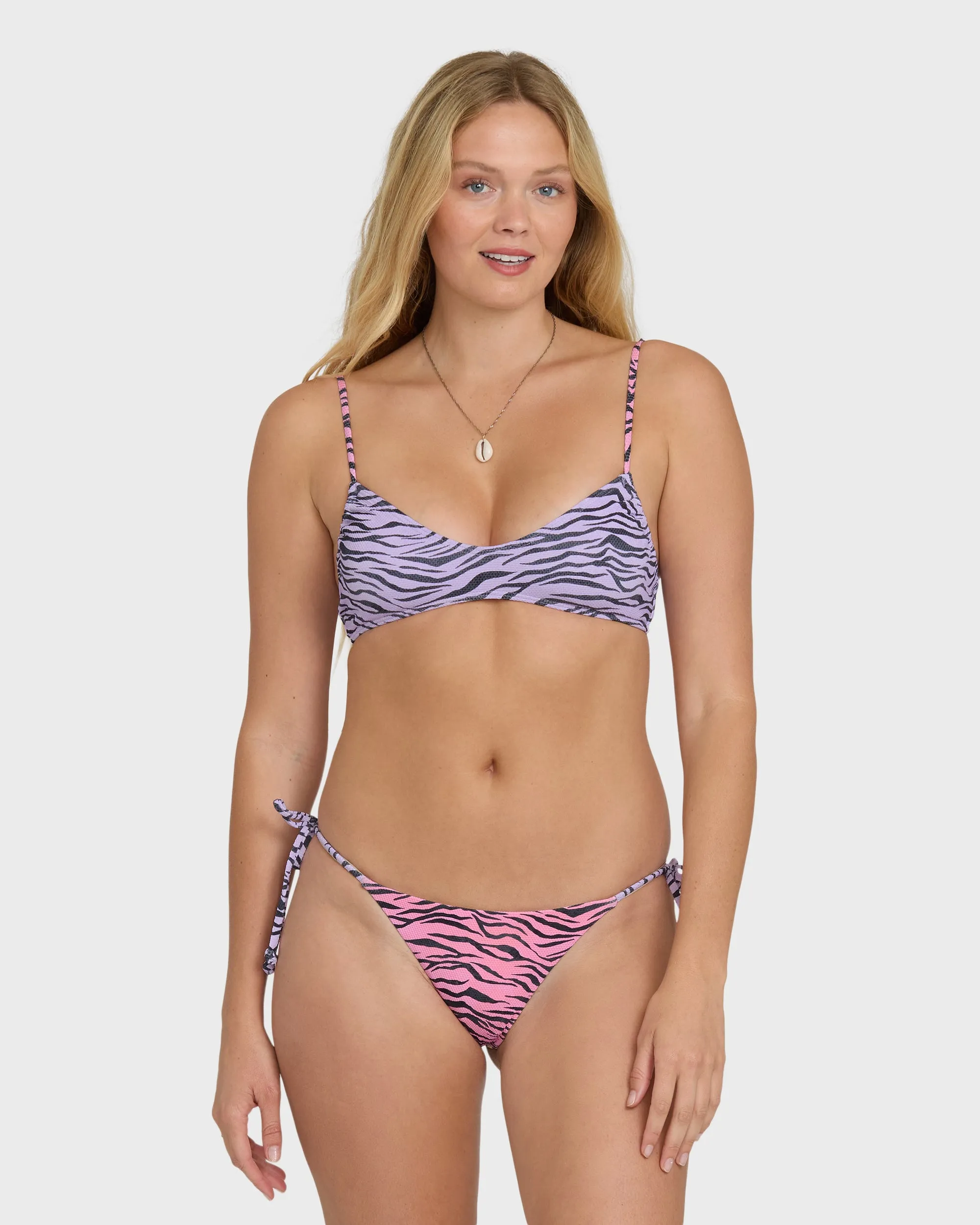 Pretty Wild Tie-Side Tanga Bikini Bottoms - Pink Sunset sold by Billabong product image thumbnail 2