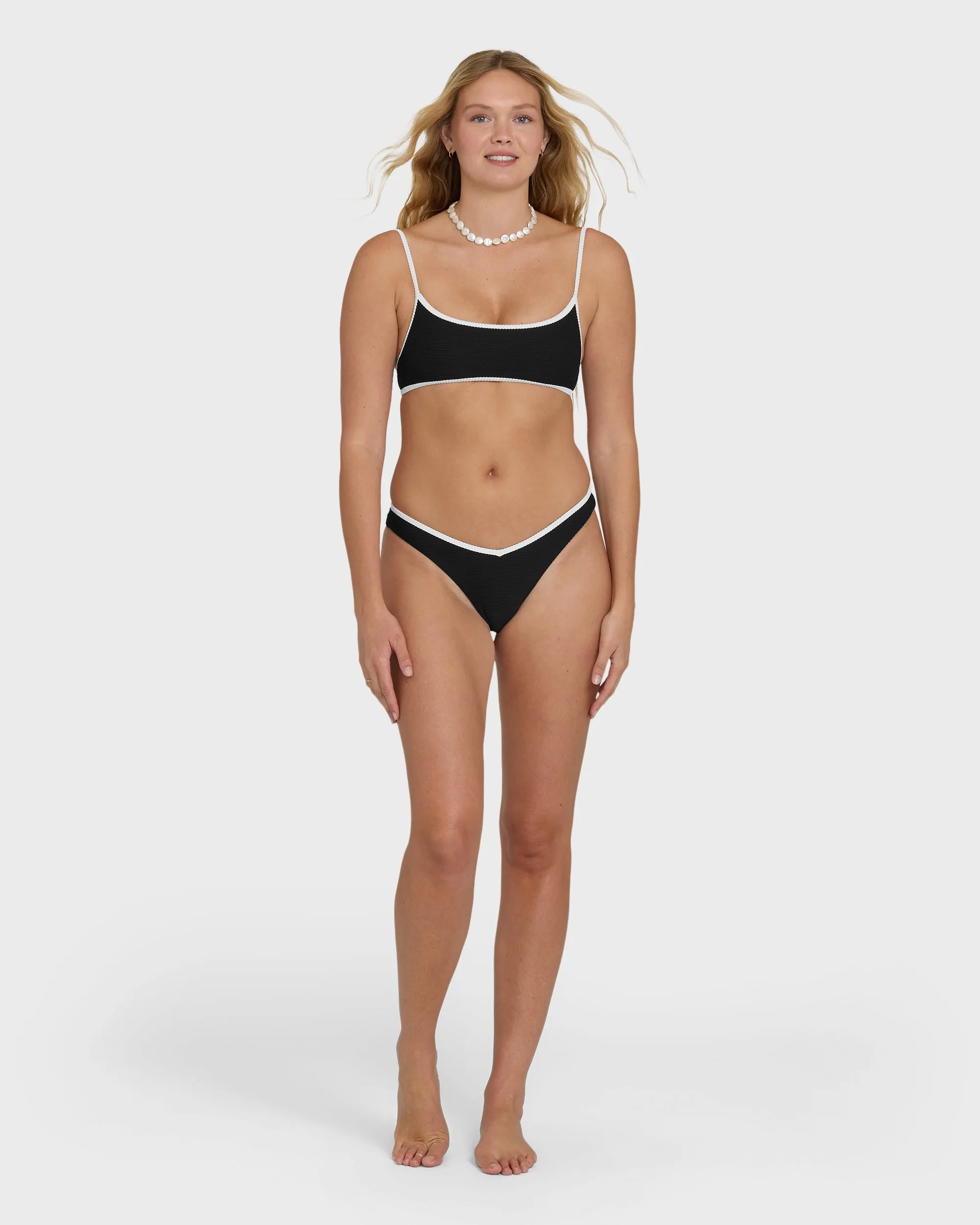 Tanlines Bound Jaclyn Crop Bralette Bikini Top - Black Pebble sold by Billabong product image thumbnail 4