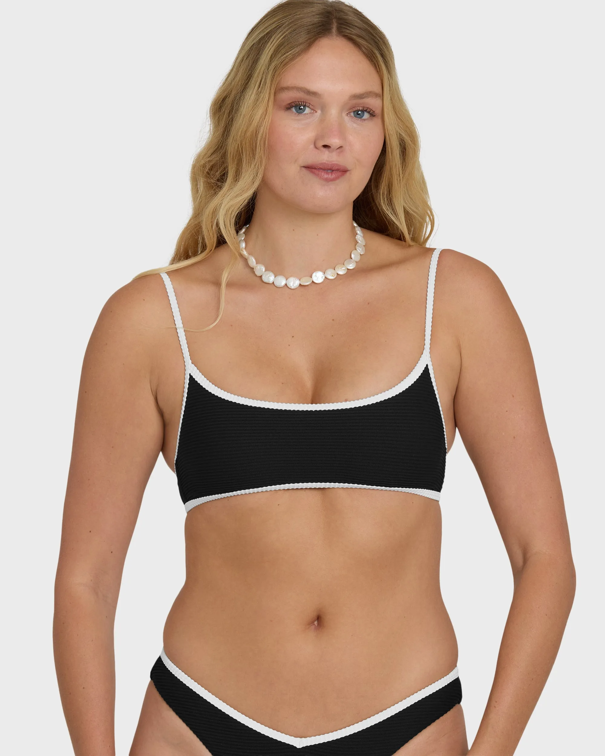 Tanlines Bound Jaclyn Crop Bralette Bikini Top - Black Pebble sold by Billabong product image thumbnail 5