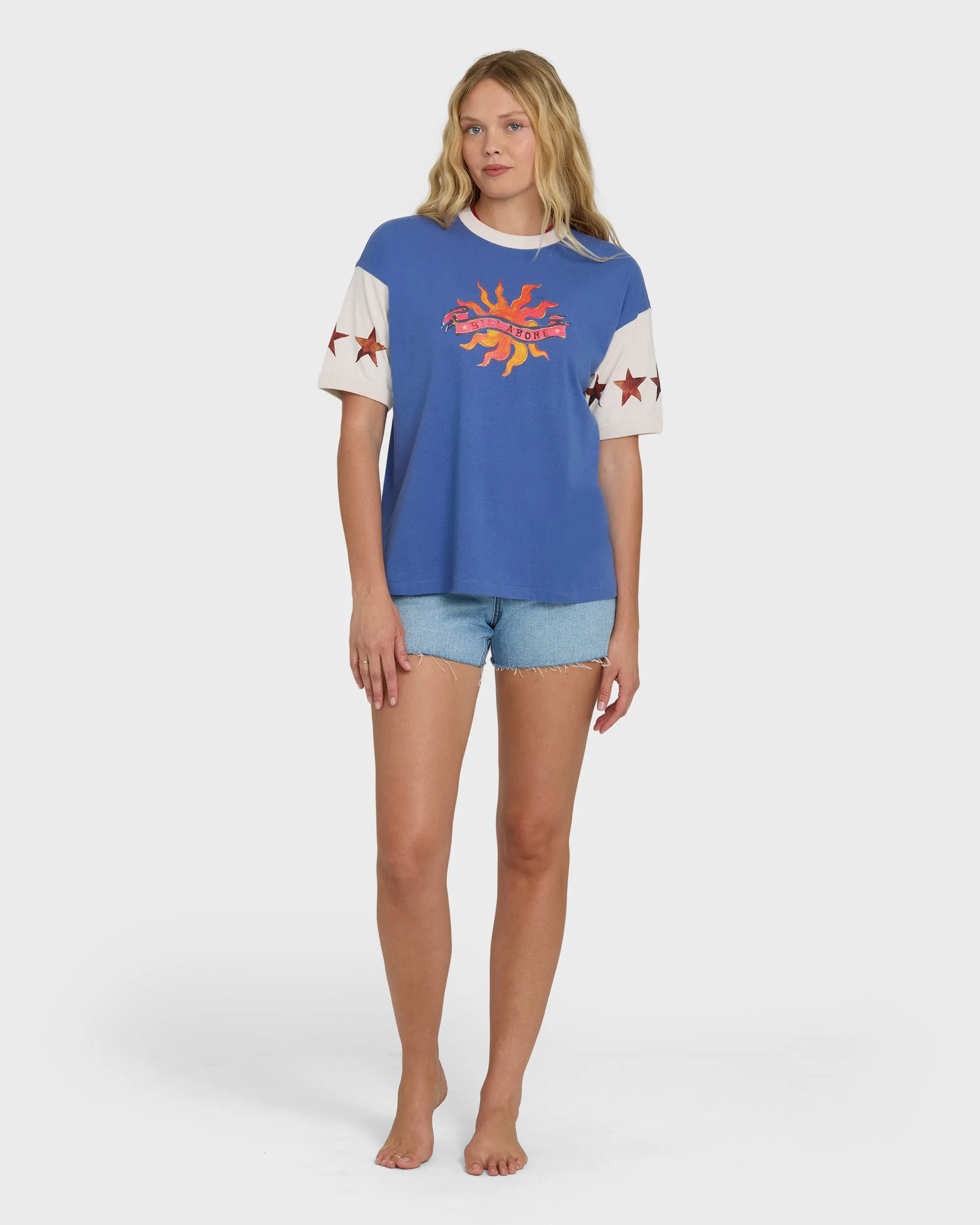 Tropics Co Ringer Short Sleeve Knit T-Shirt - Dutch Blue sold by Billabong product image thumbnail 4