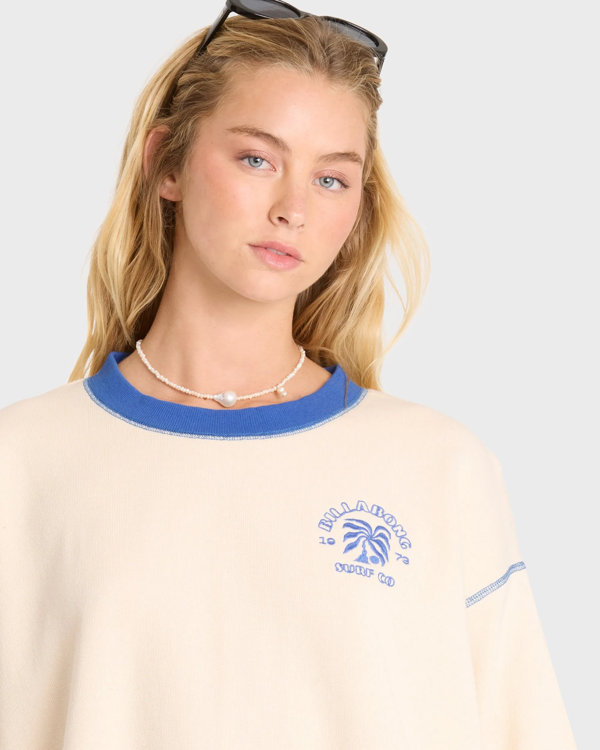 Back To It Crewneck Sweatshirt - White Cap sold by Billabong product image thumbnail 5