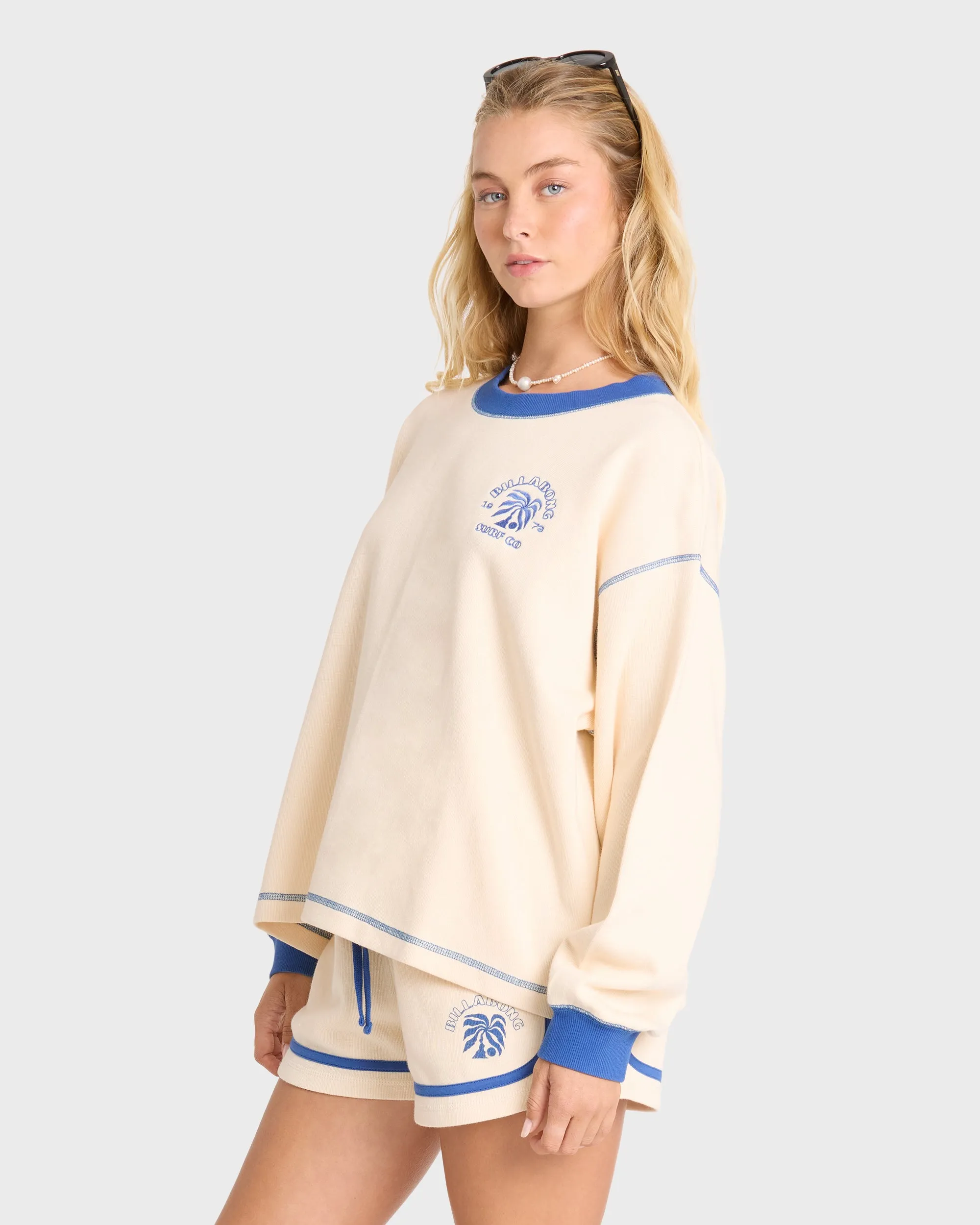 Back To It Crewneck Sweatshirt - White Cap sold by Billabong product image thumbnail 3