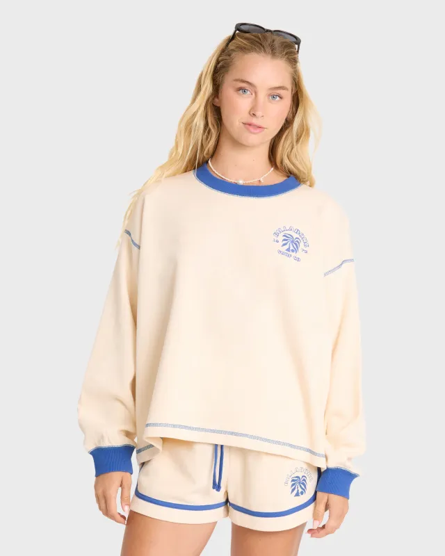 Back To It Crewneck Sweatshirt - White Cap made by Billabong