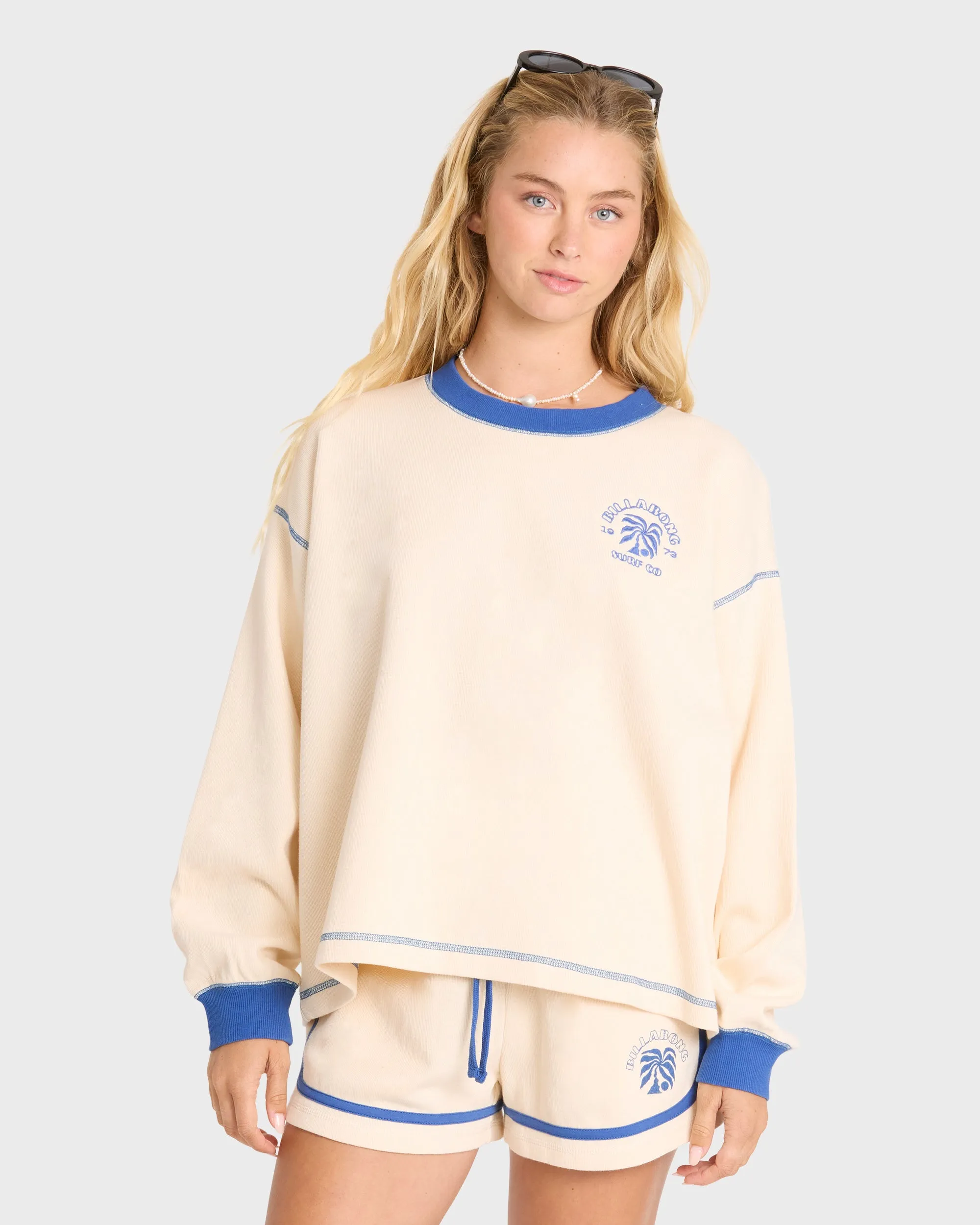 Back To It Crewneck Sweatshirt - White Cap sold by Billabong