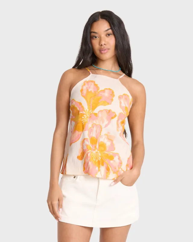 Floral Trippin Tank Top - Salt Crystal made by Billabong
