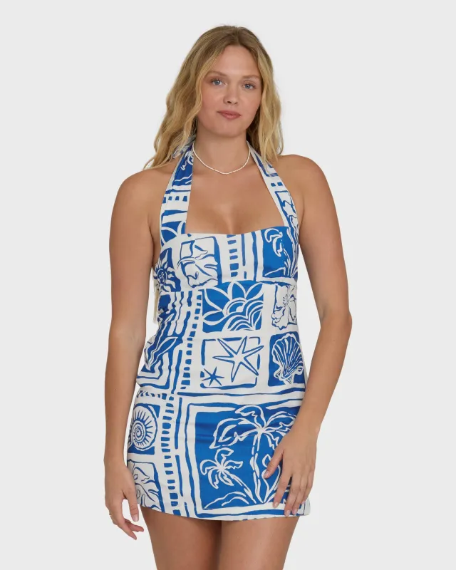 Sea Glow Mini Dress - True Blue made by Billabong