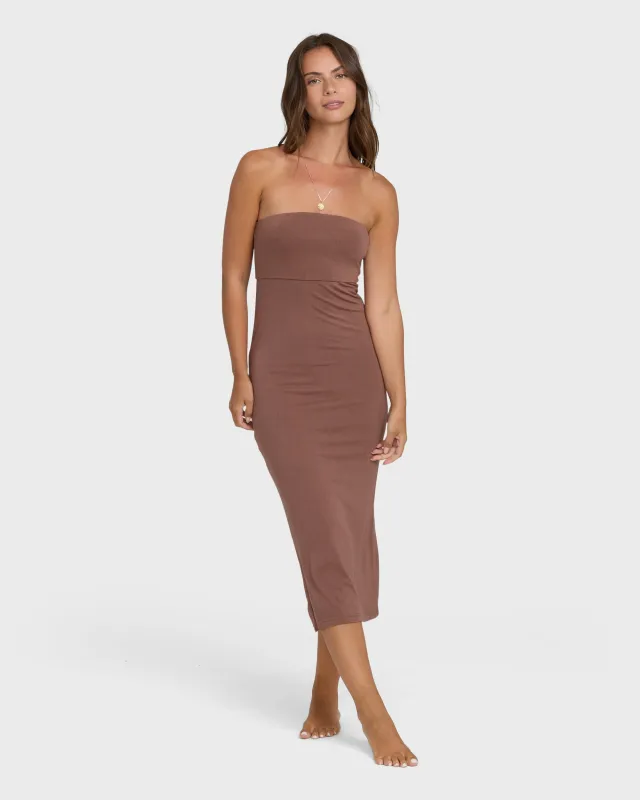 Lily Midi Knit Dress - Black Stone made by Billabong