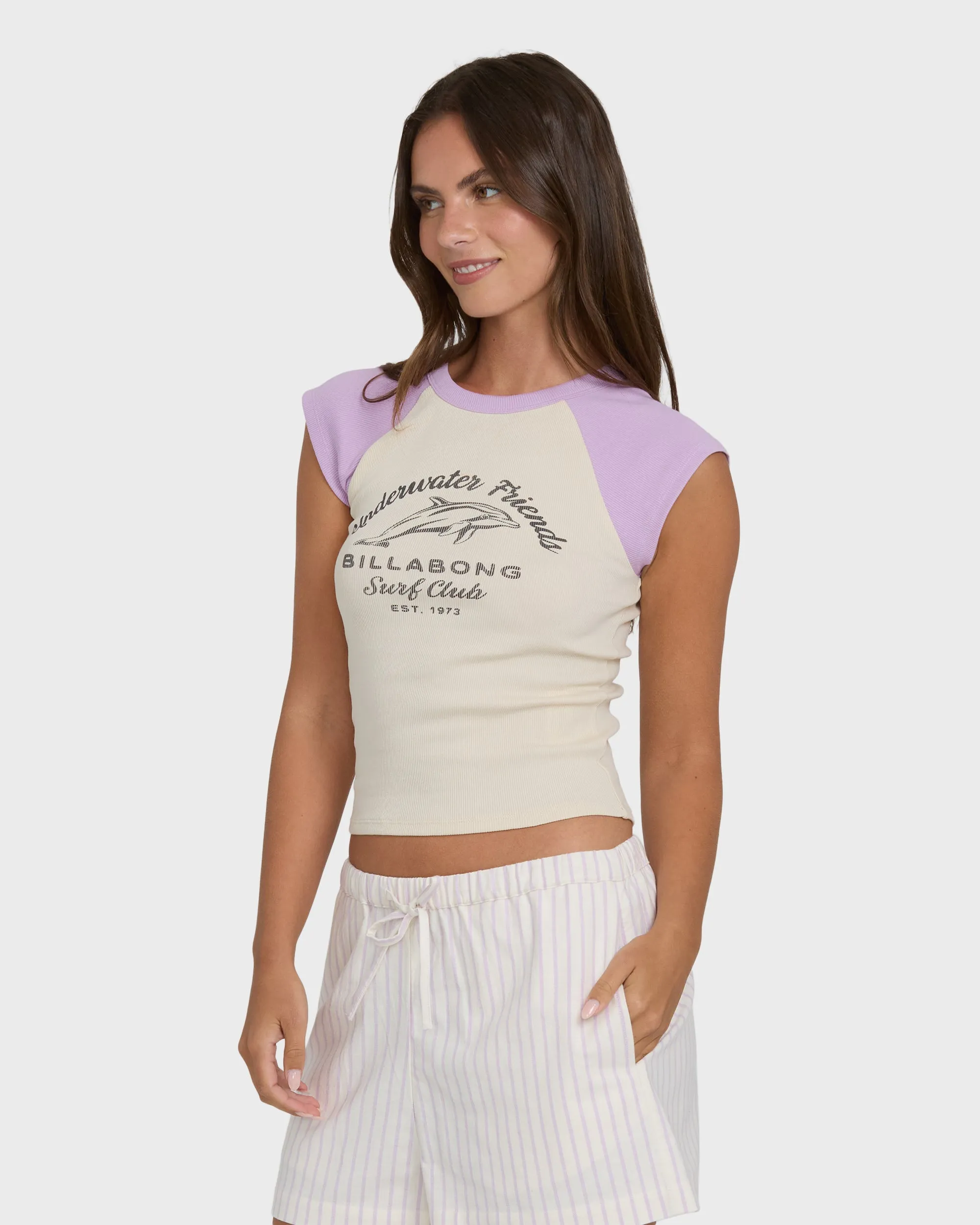 Horizon Raglan Short Sleeve Knit T-Shirt - Vintage Violet sold by Billabong product image thumbnail 3