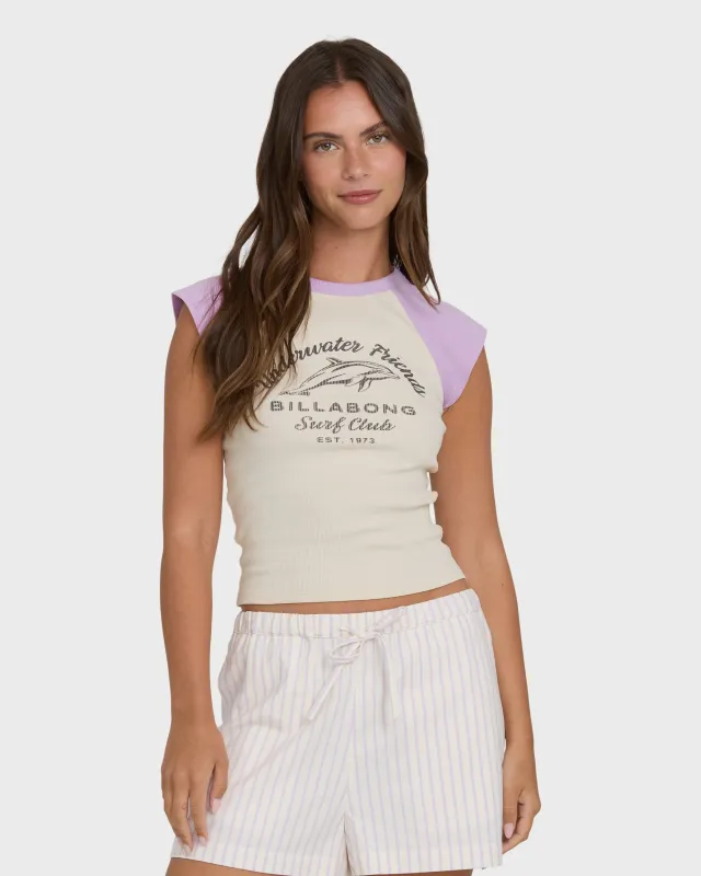 Horizon Raglan Short Sleeve Knit T-Shirt - Vintage Violet made by Billabong
