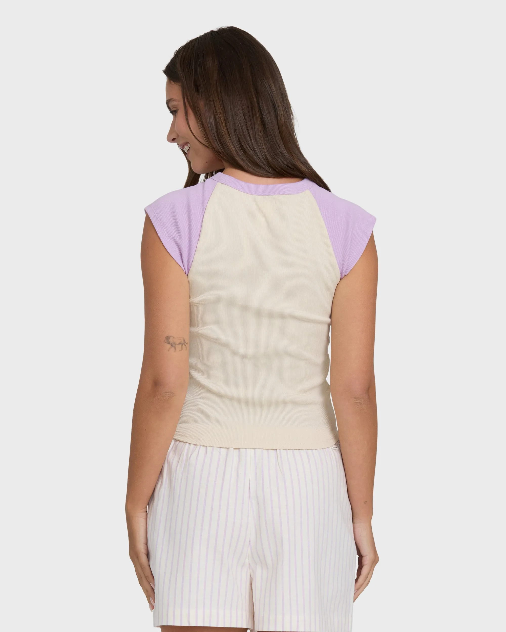 Horizon Raglan Short Sleeve Knit T-Shirt - Vintage Violet sold by Billabong product image thumbnail 2