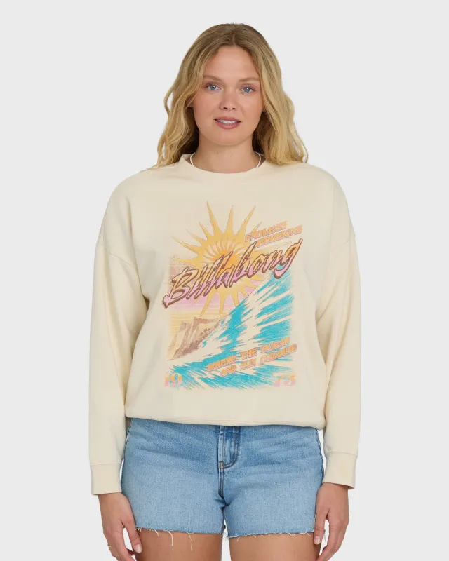 Echo Crewneck Sweatshirt - White Cap made by Billabong