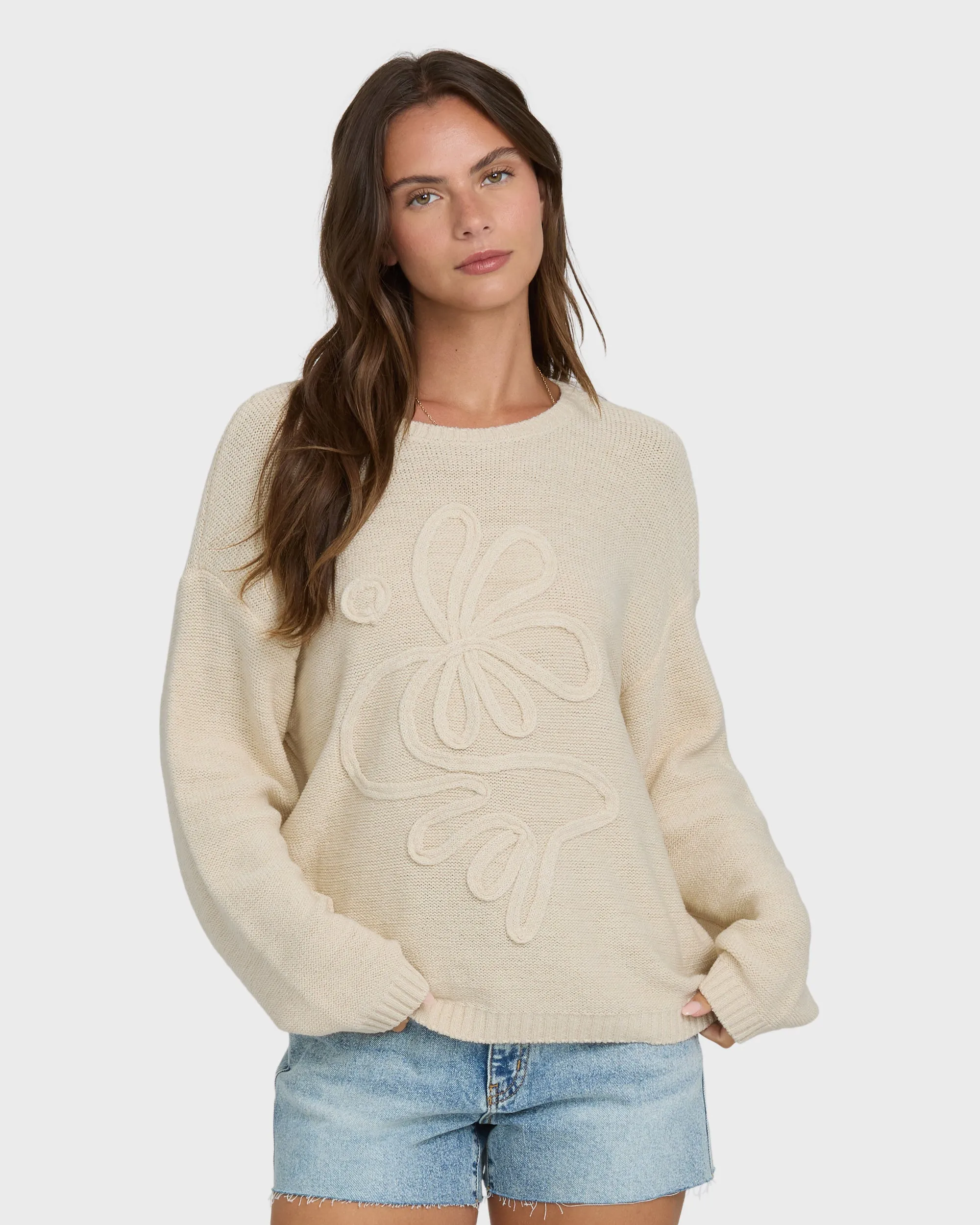 Soft Wave Crewneck Sweater - White Cap sold by Billabong