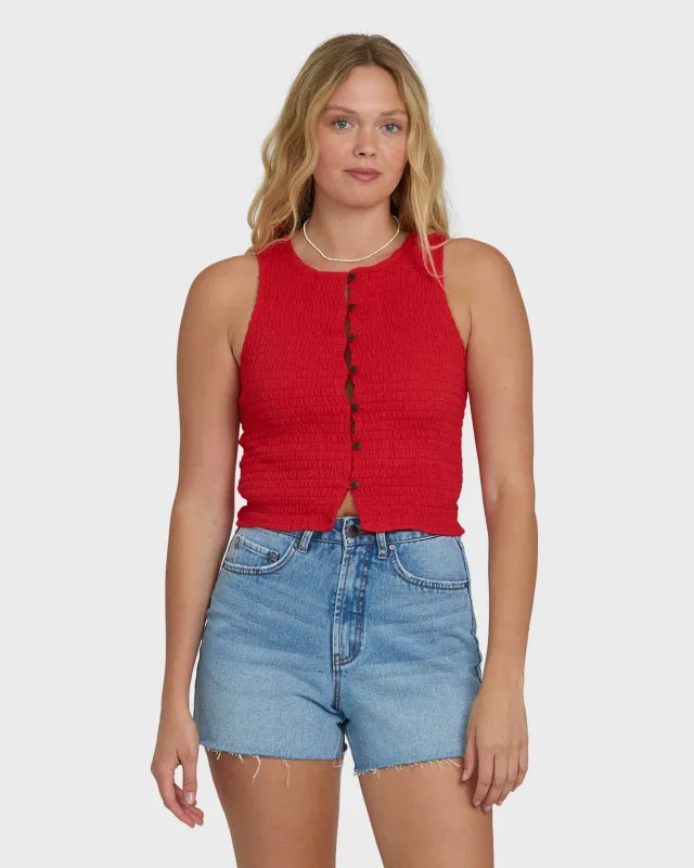 Kelsey Tank Top - Fiesta Red made by Billabong