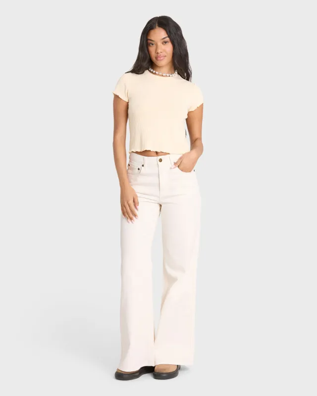 Free Fall Flare 5-Pocket Pants - Sea Salt made by Billabong