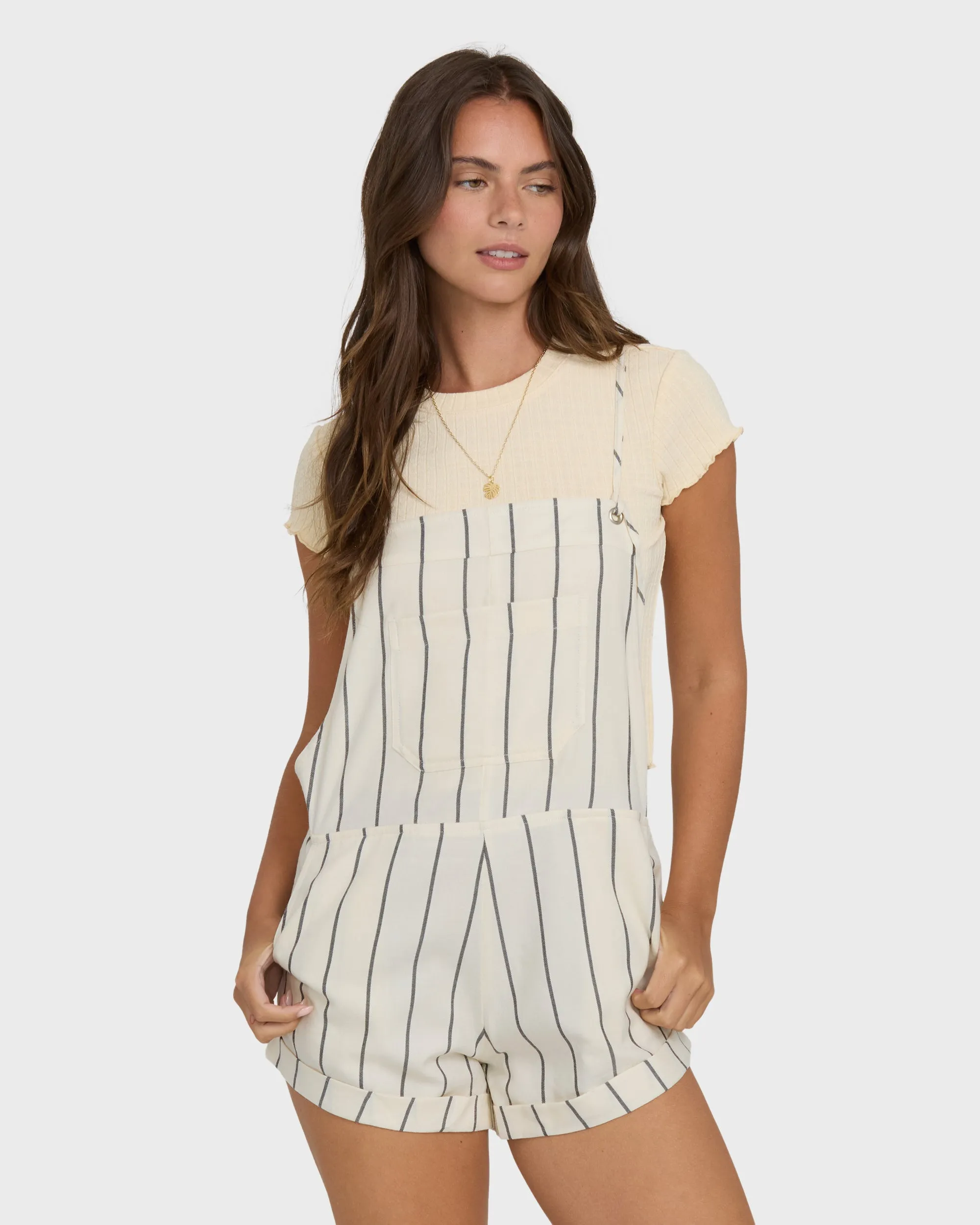 Wild Pursuit Overall Romper - White Cap sold by Billabong