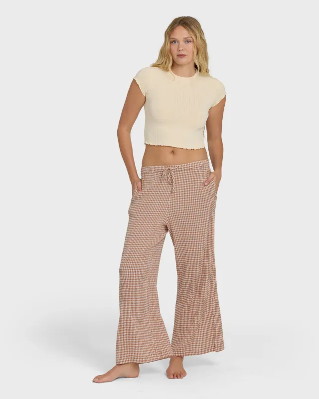 Wanderer Bitty Check Pants - Sugar Almond made by Billabong