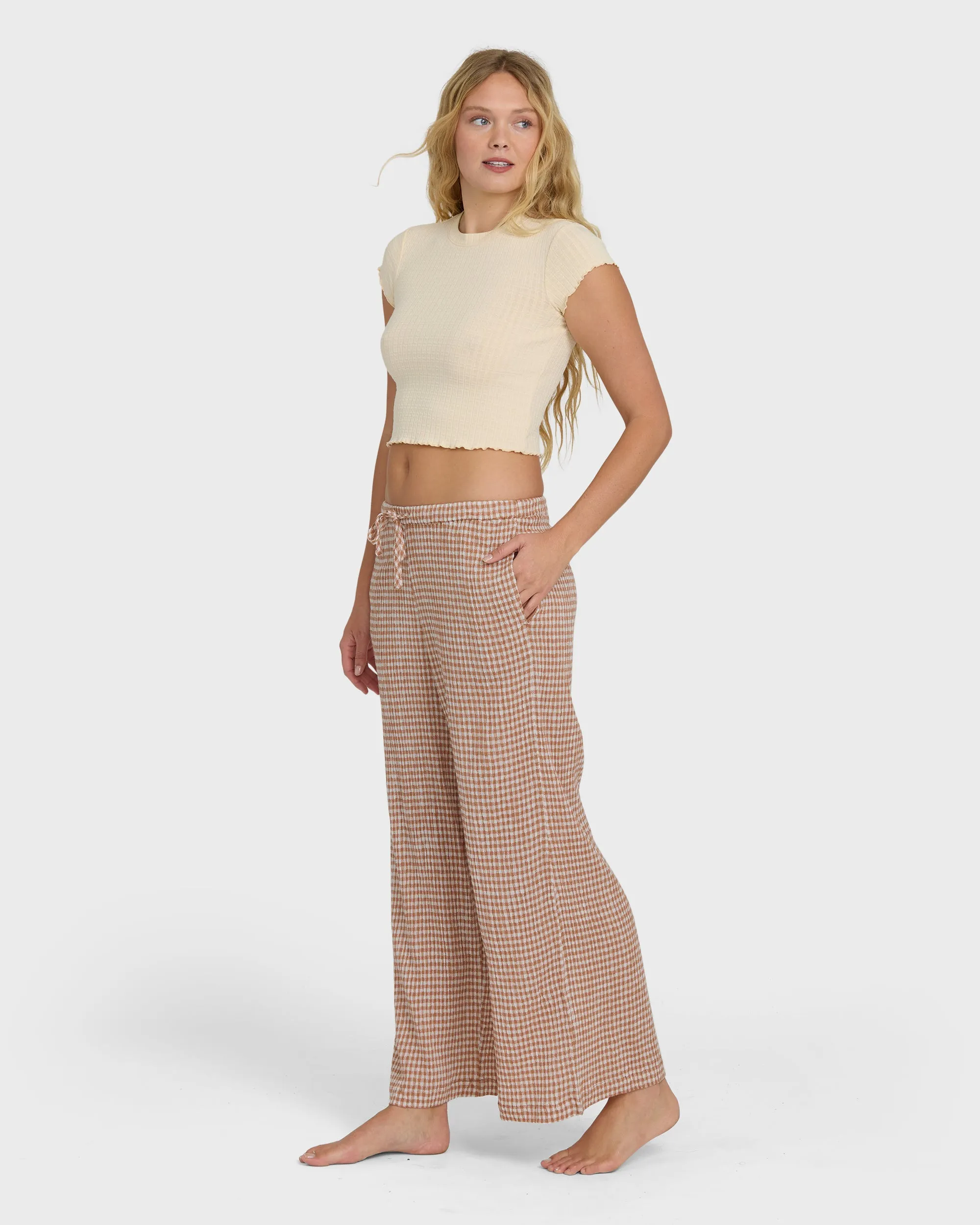 Wanderer Bitty Check Pants - Sugar Almond sold by Billabong product image thumbnail 3
