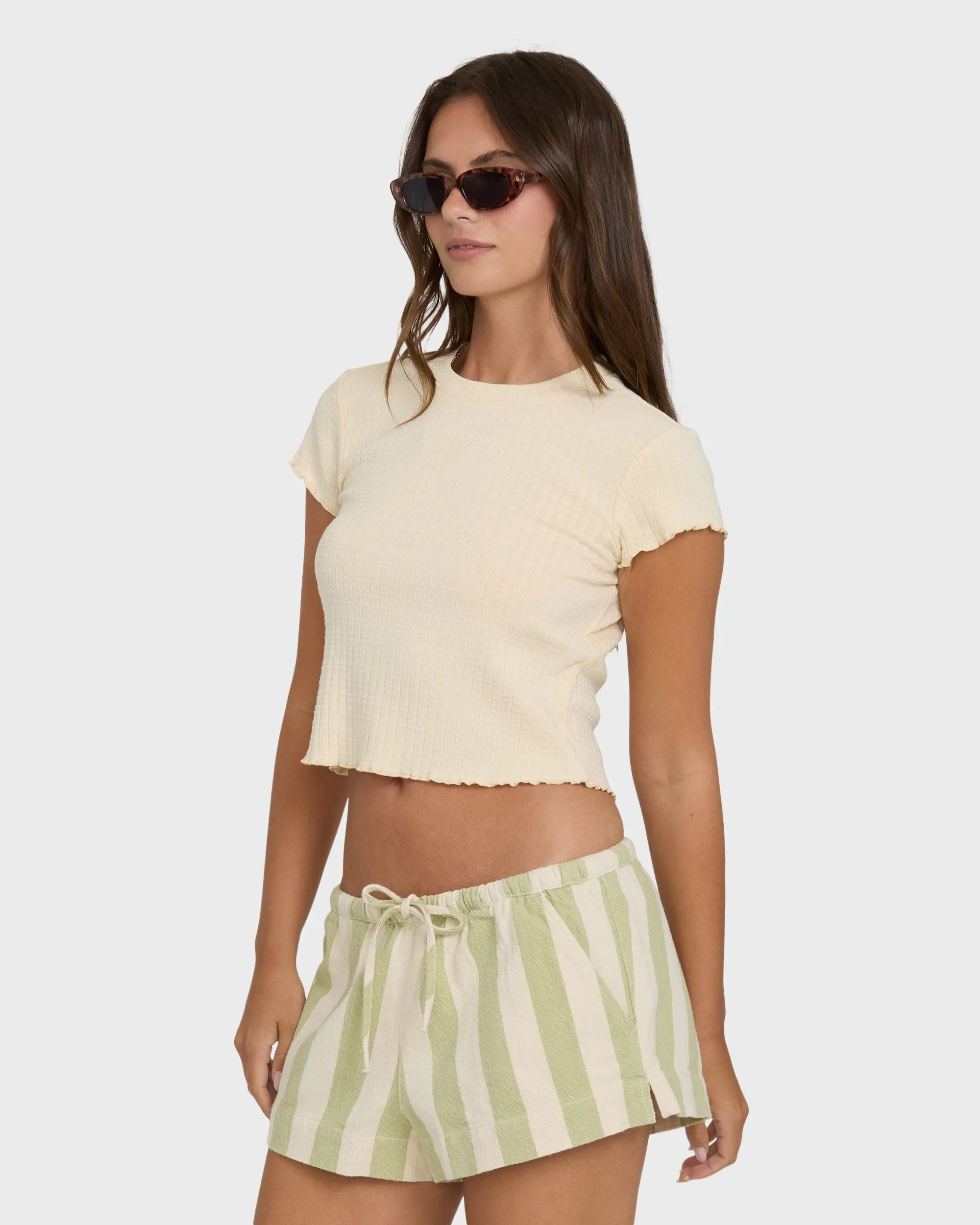 Shelly Short Sleeve Knit T-Shirt - Dove sold by Billabong product image thumbnail 3