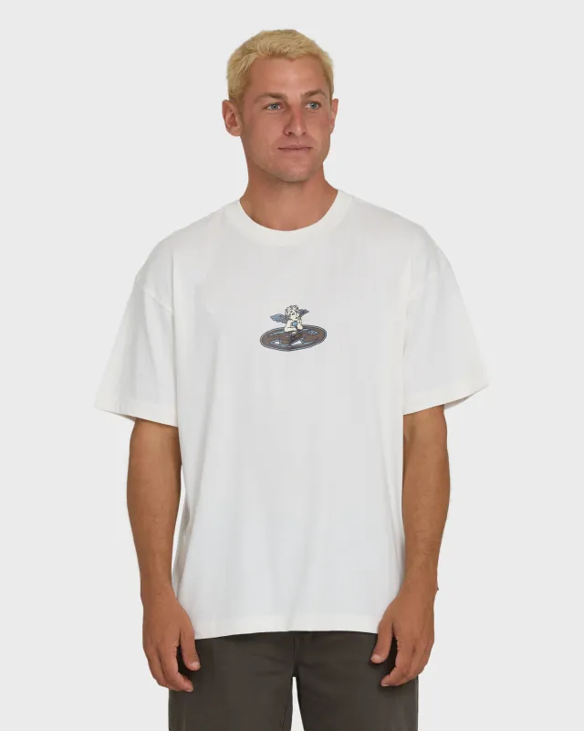 Bad Dog Cherub OG Short Sleeve Knit T-Shirt - Off White made by Billabong