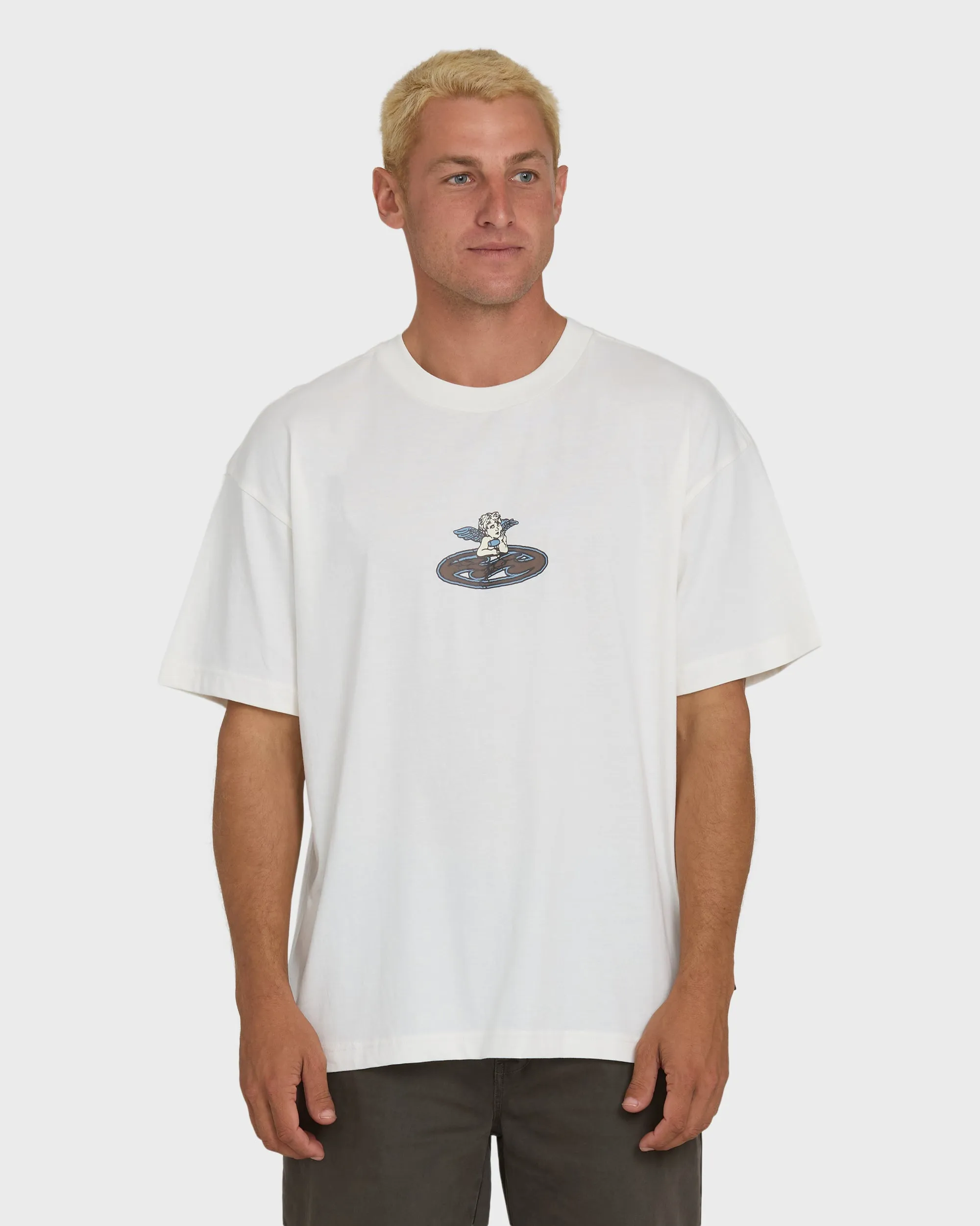 Bad Dog Cherub OG Knit Short Sleeve T-Shirt - Off White sold by Billabong