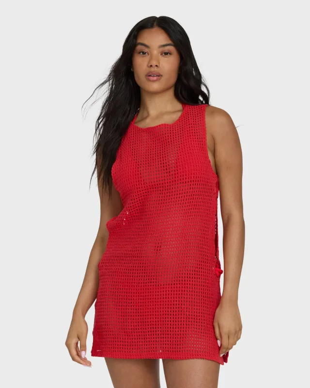 Rising Tides Cover-Up Dress - Fiesta Red made by Billabong