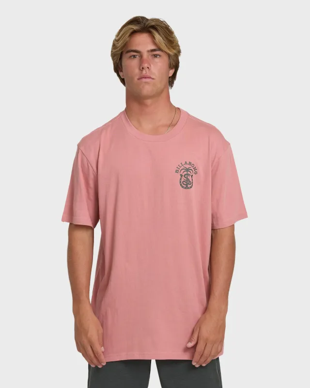 Forge Premium Short Sleeve Cotton T-Shirt - Ash Rose made by Billabong