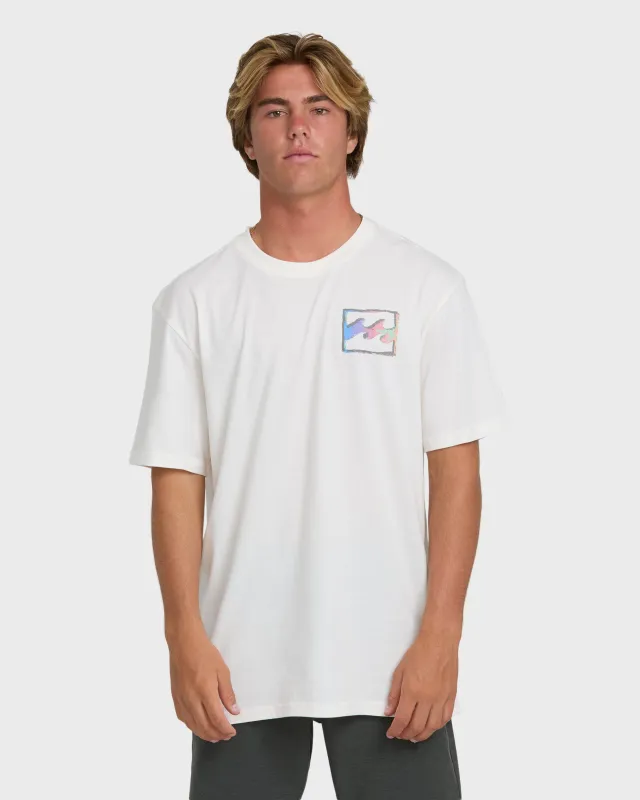 Crayon Wave Premium Short Sleeve Knit T-Shirt - Off White made by Billabong