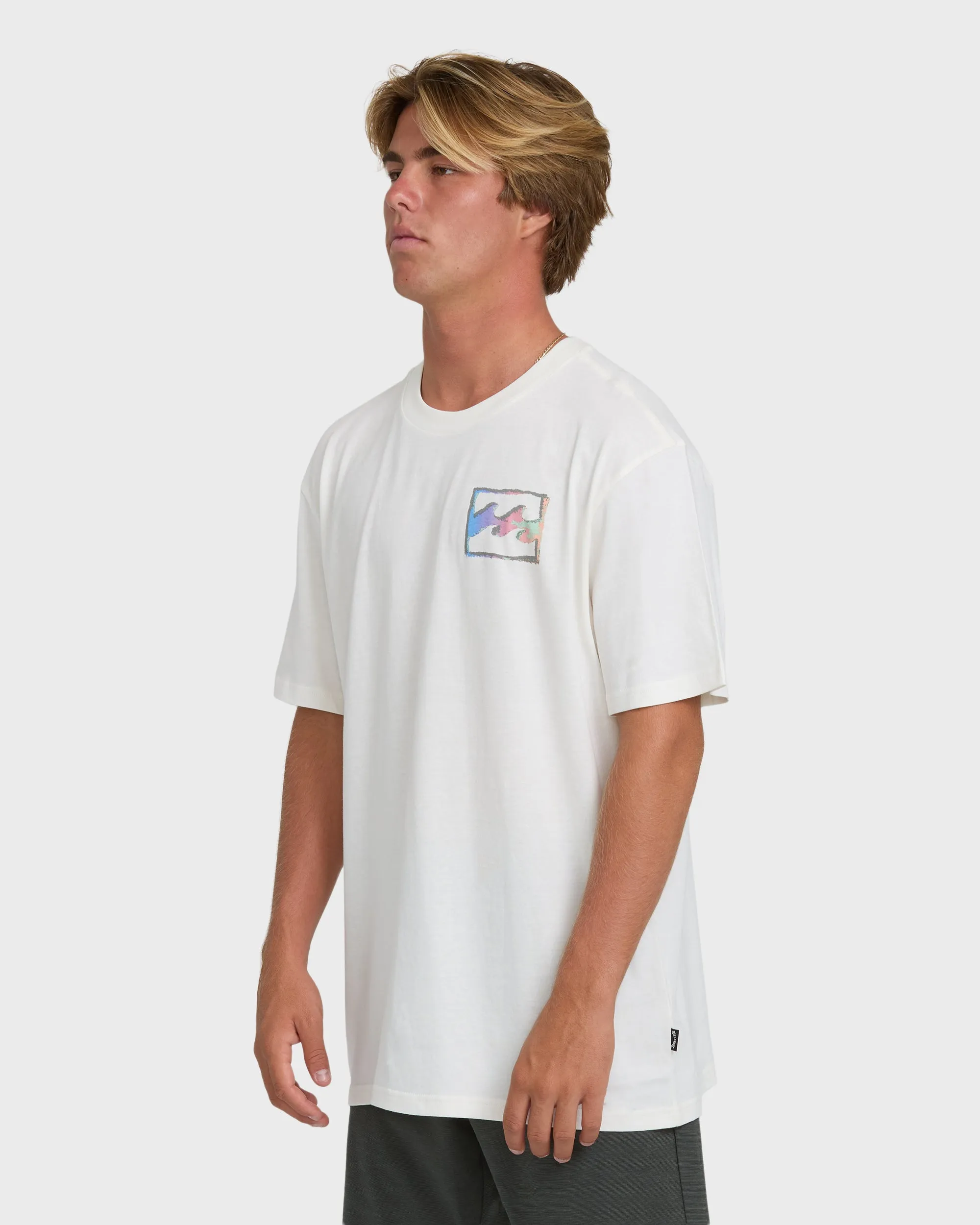 Crayon Wave Premium Short Sleeve Knit T-Shirt - Off White sold by Billabong product image thumbnail 3