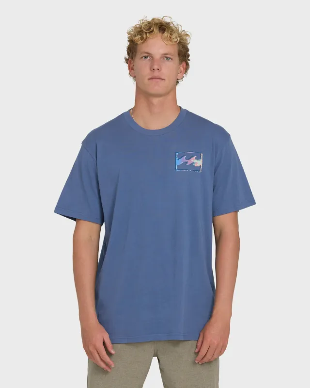 Crayon Wave Premium Short Sleeve Knit T-Shirt - Blue Horizon made by Billabong