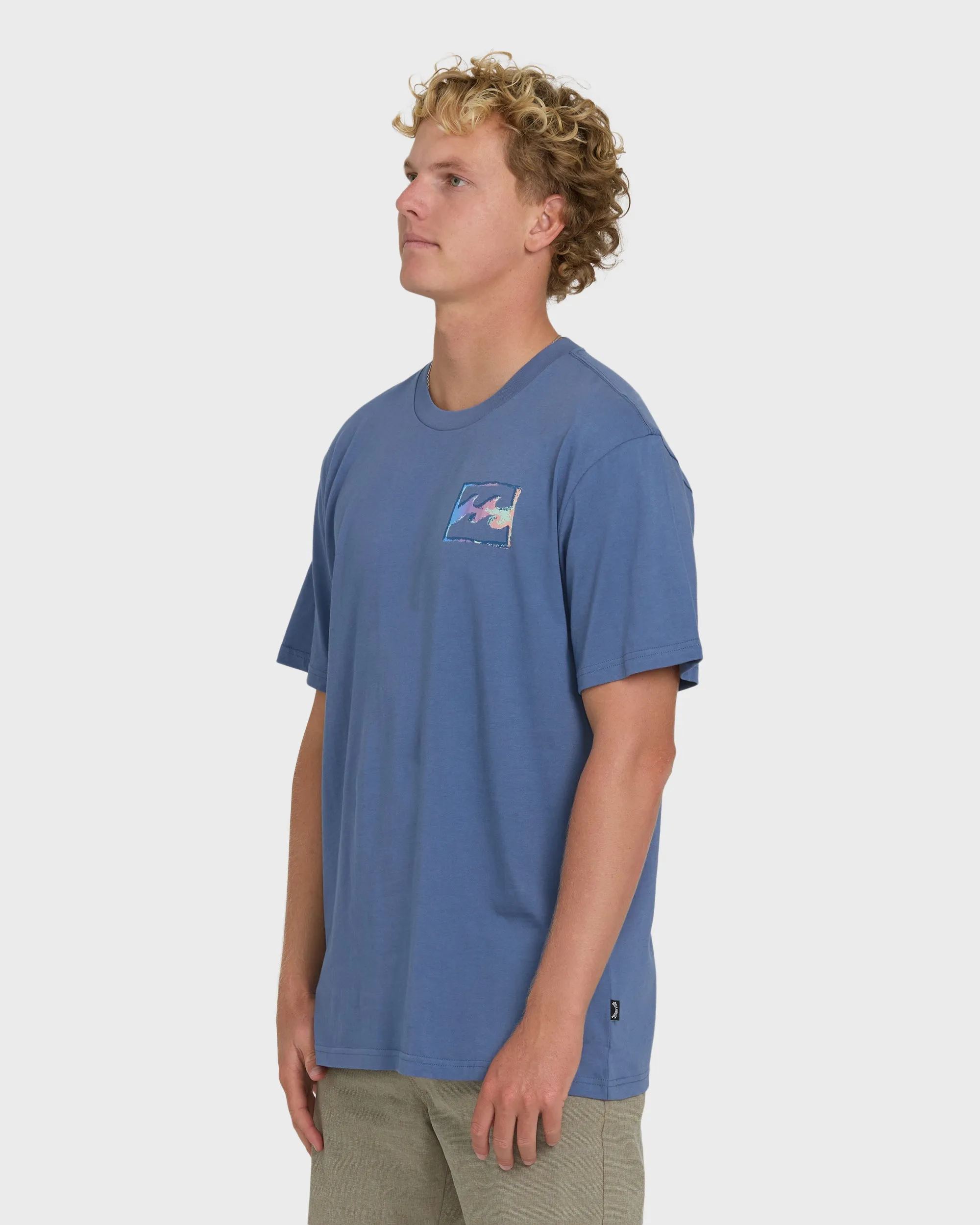 Crayon Wave Premium Short Sleeve Knit T-Shirt - Blue Horizon sold by Billabong product image thumbnail 3