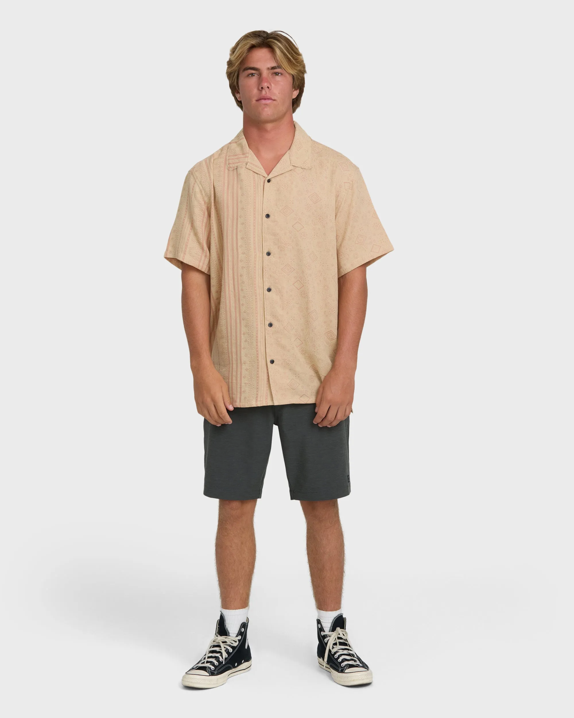 Garage Nashua Jacquard Short Sleeve Woven Shirt - Oatmeal sold by Billabong product image thumbnail 4