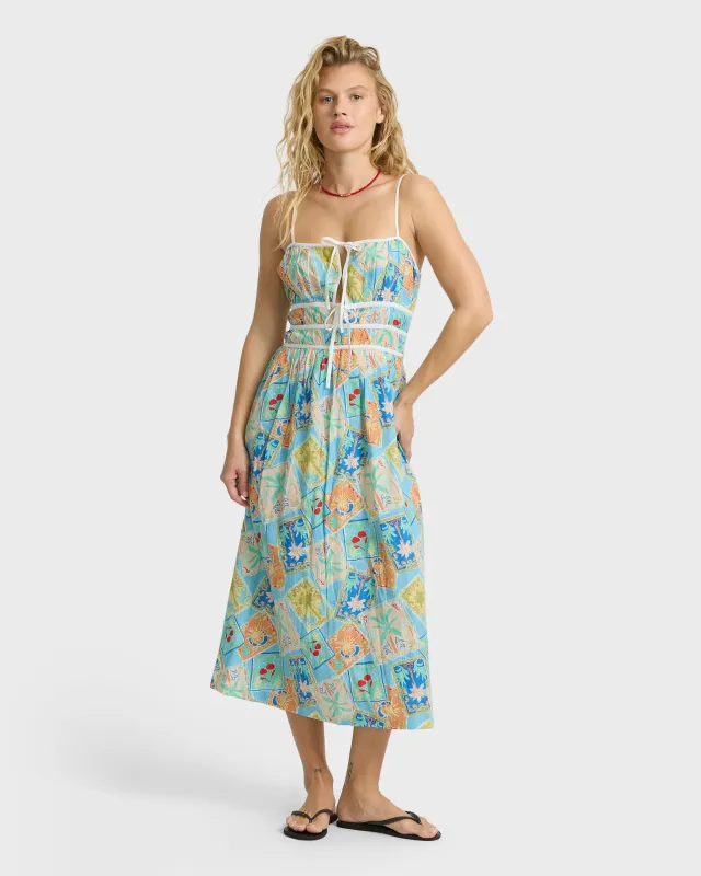 Palm Grove Midi Dress - Dream Blue made by Billabong
