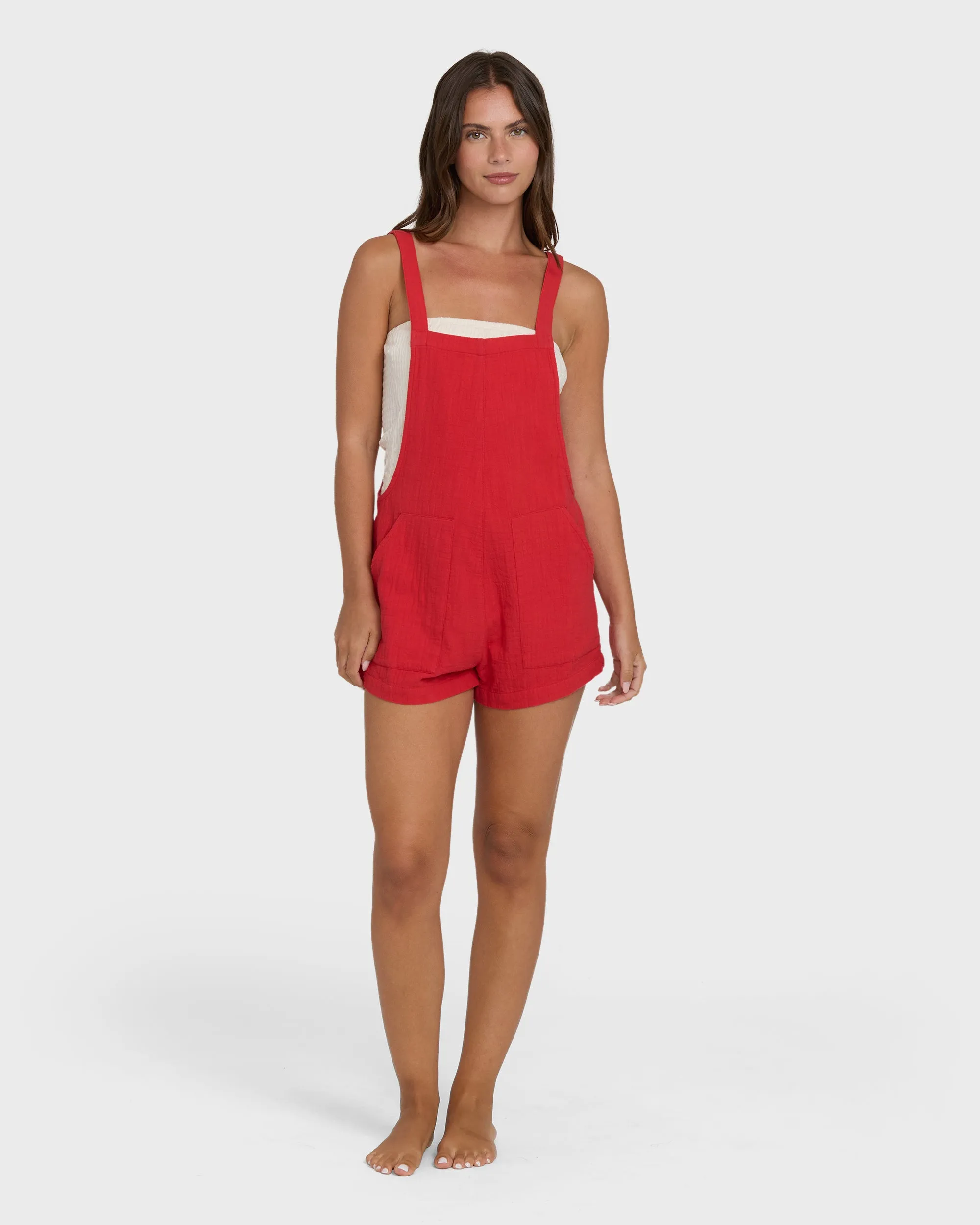 Beach Crush Overalls - Fiesta Red sold by Billabong product image thumbnail 4