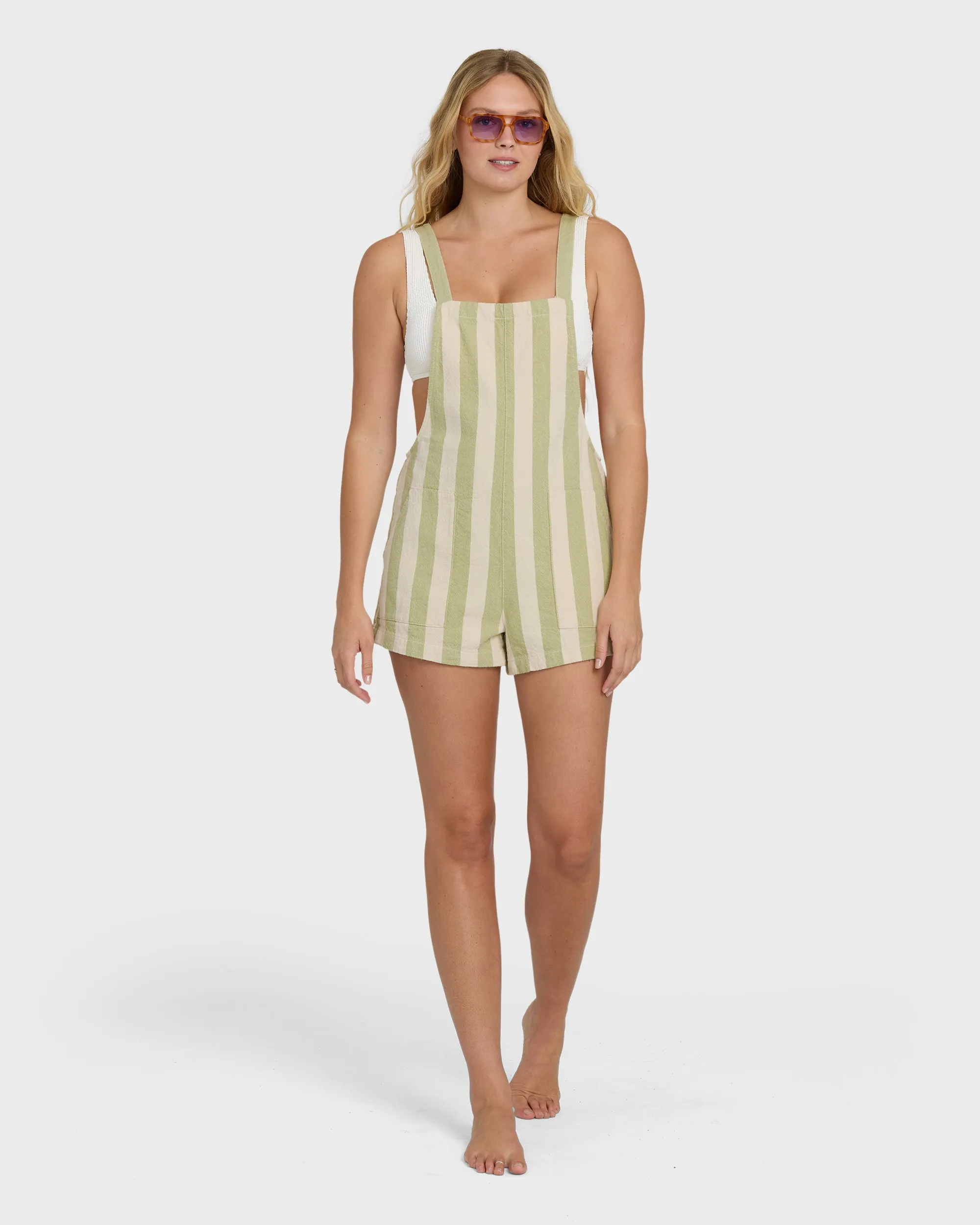 Beach Crush Yarn-Dyed Overalls - Cactus sold by Billabong product image thumbnail 4