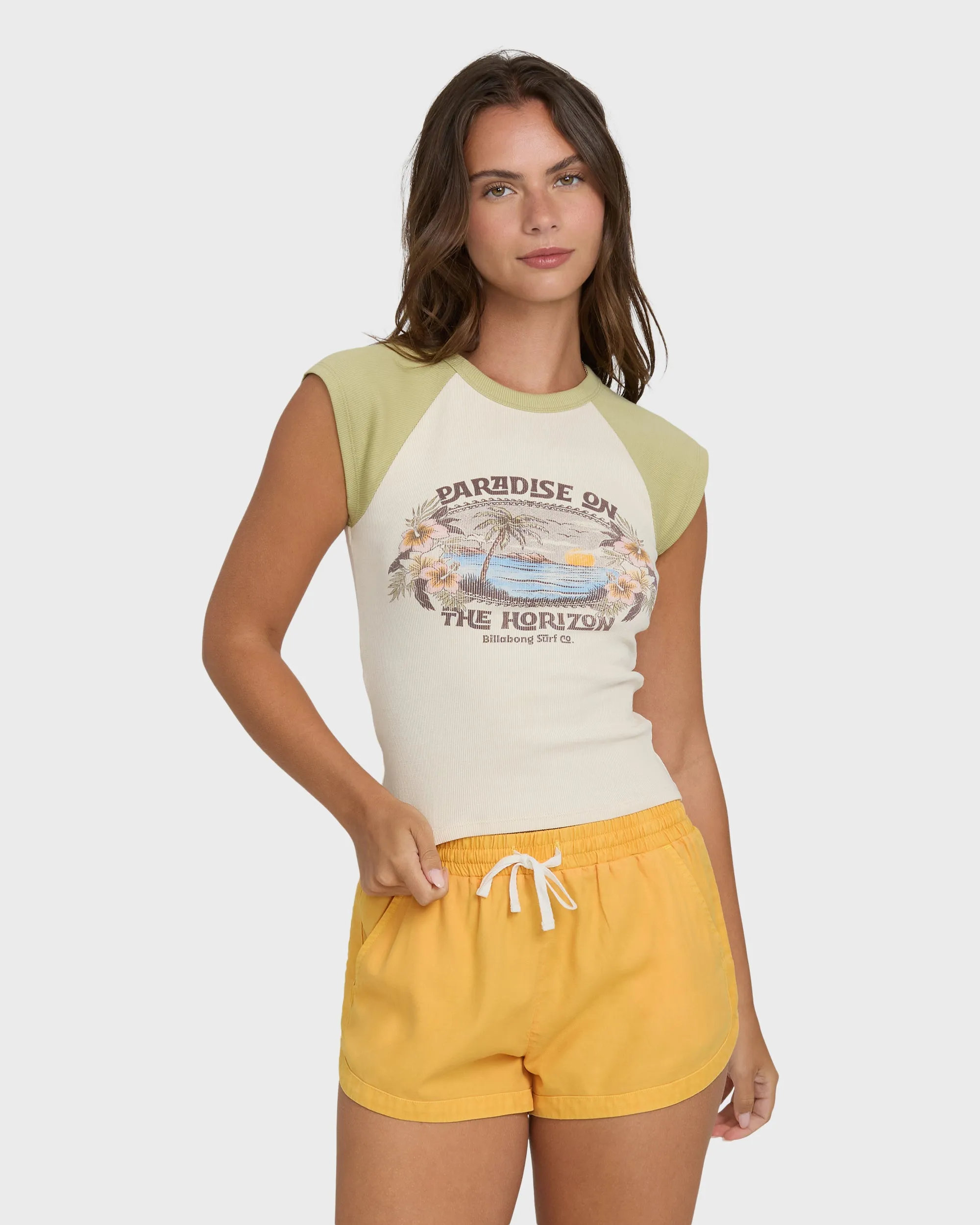 Road Trippin Elastic Waist Shorts - Sun Kissed sold by Billabong