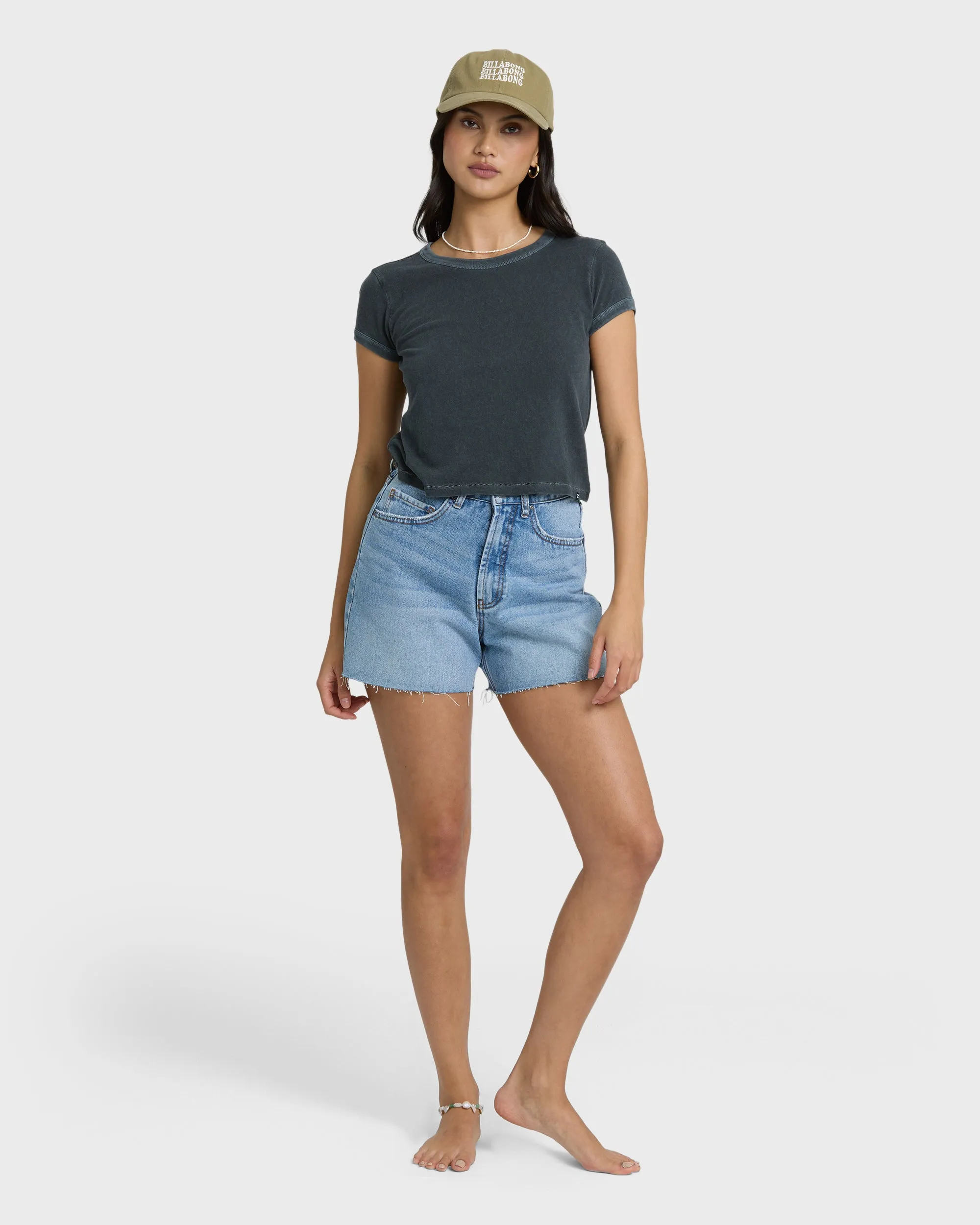 Riley Cut-Off Denim Shorts - Faded Indigo Fray sold by Billabong product image thumbnail 4