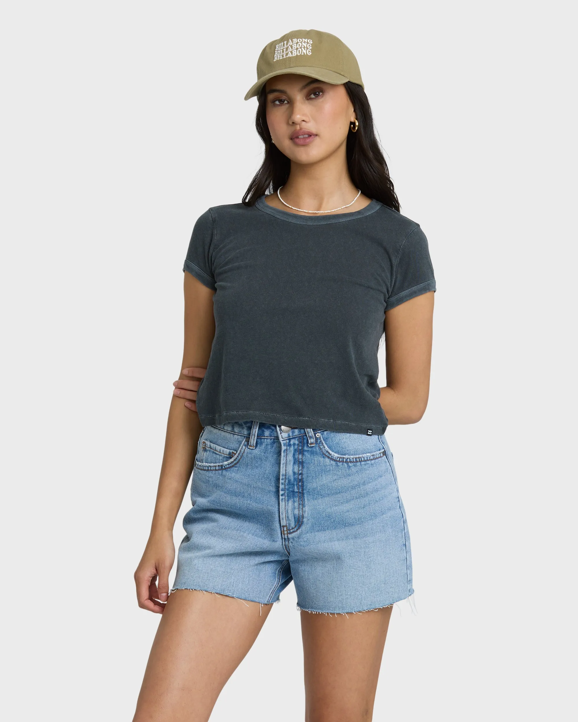Riley Cut-Off Denim Shorts - Faded Indigo Fray sold by Billabong