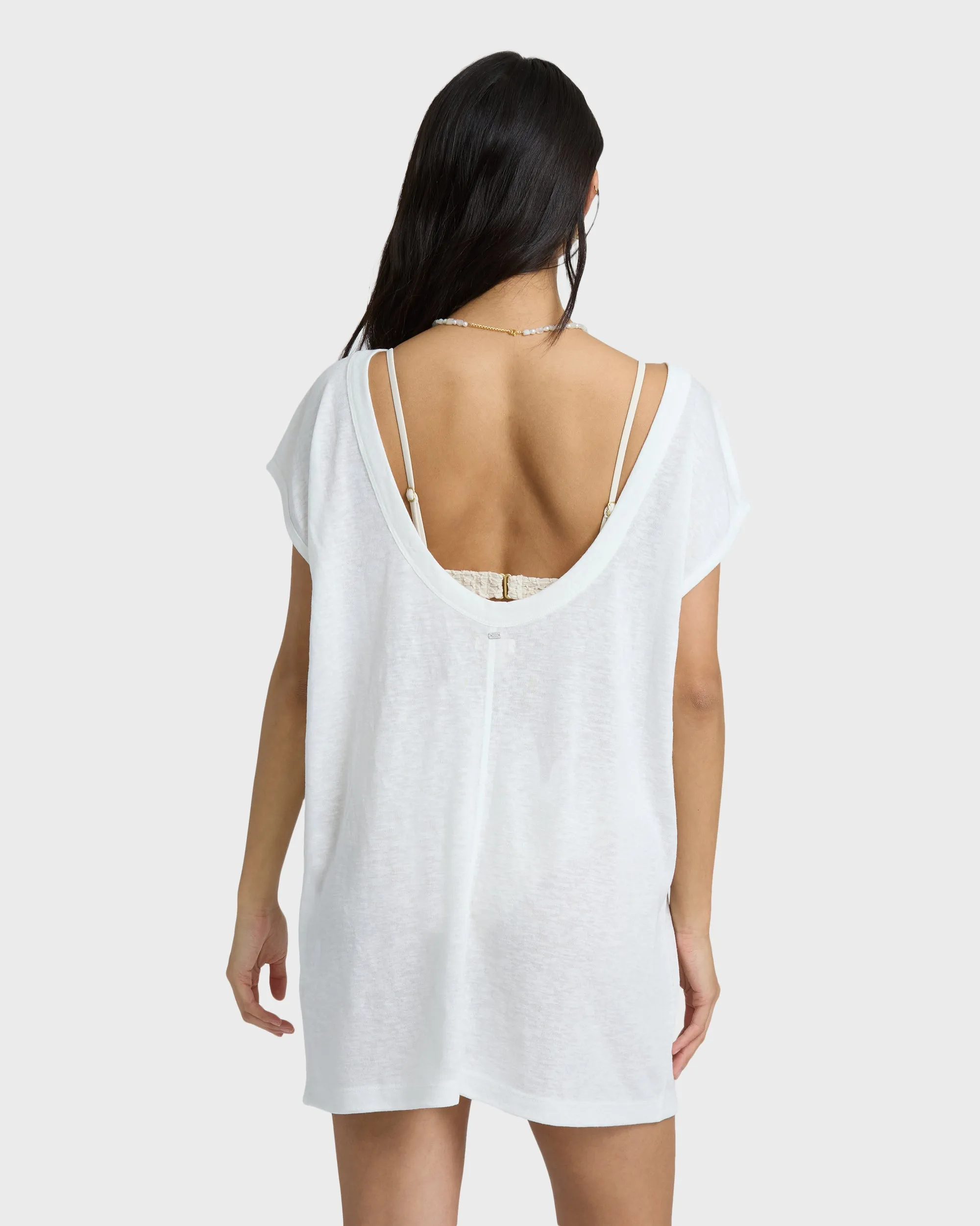 Hallow Wave Mini Short Sleeve Dress - Salt Crystal sold by Billabong product image thumbnail 2