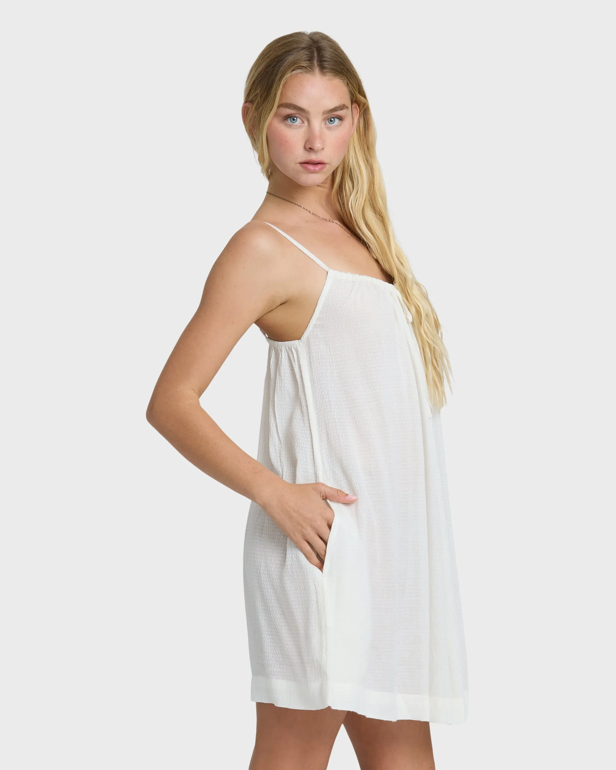 Beach Song Solid Mini Dress - Salt Crystal sold by Billabong product image thumbnail 3