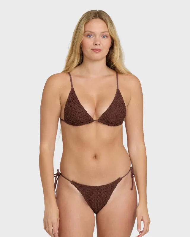 Twisted Tides Slide Tall Triangle Bikini Top - Espresso made by Billabong