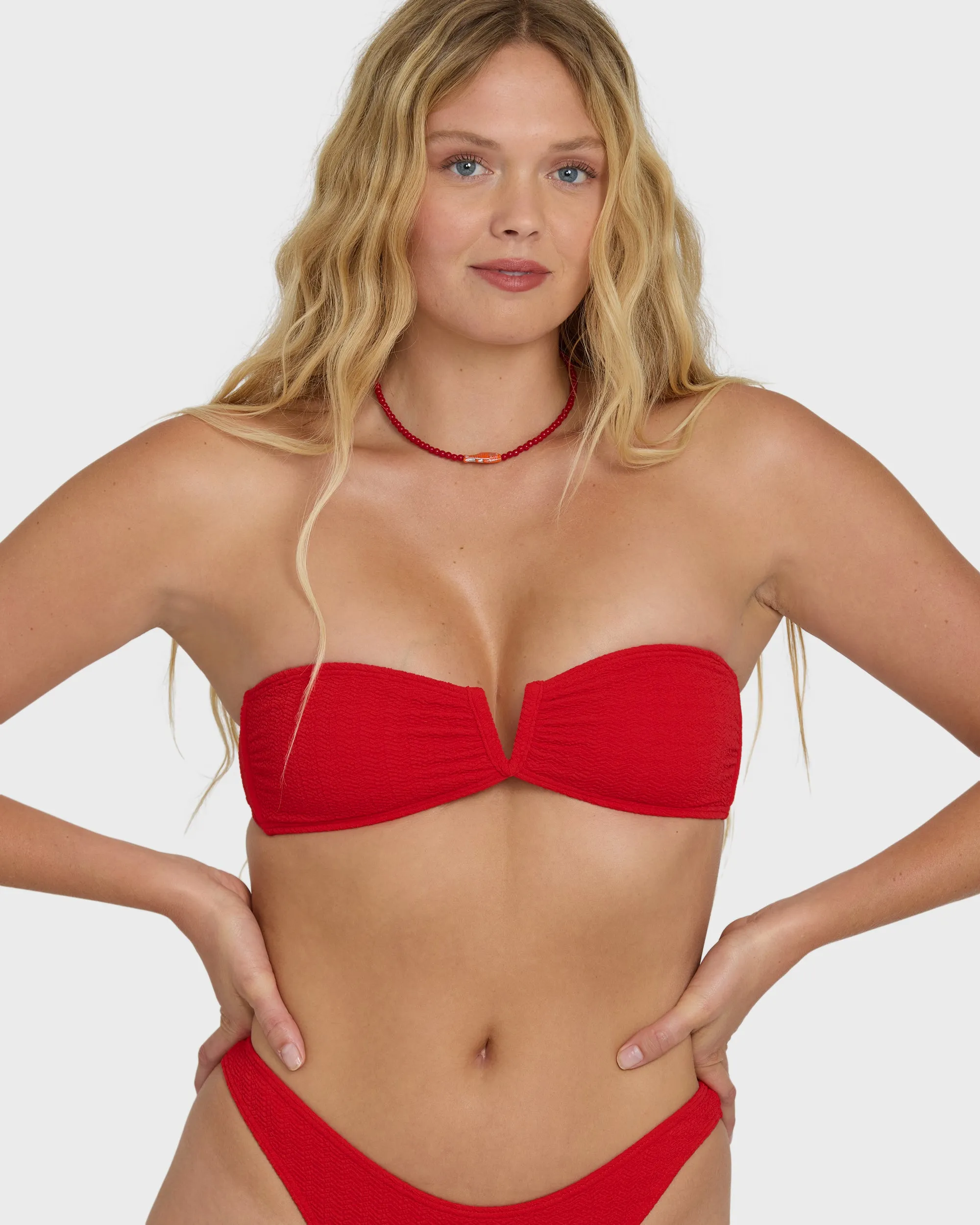 Rising Tide V Bandeau Bikini Top - Fiesta Red sold by Billabong product image thumbnail 5