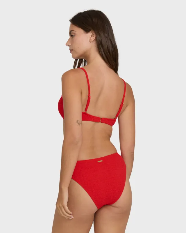 Rising Tide Bondi Medium Bikini Bottoms - Fiesta Red made by Billabong