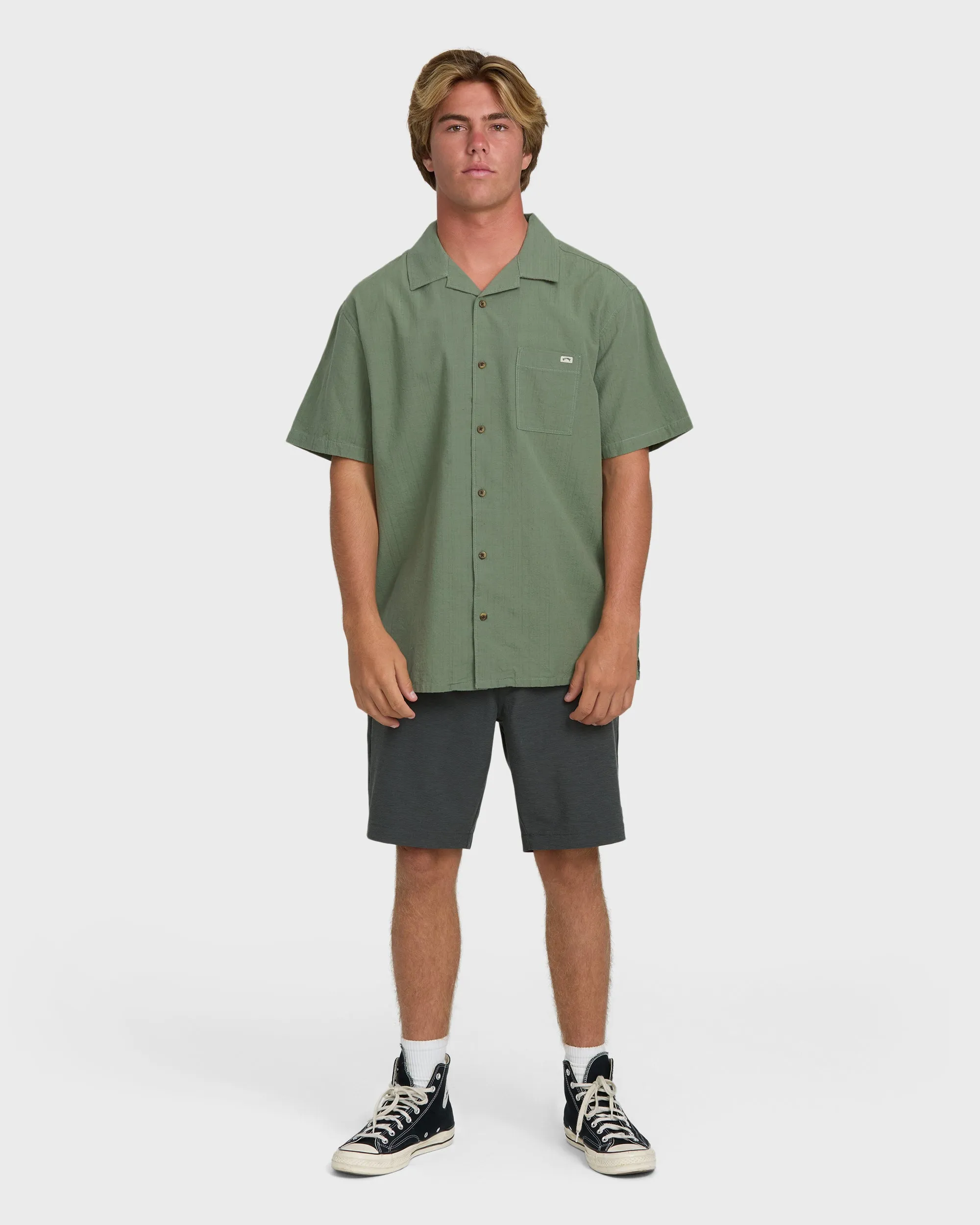 Victoria Vacay Short Sleeve Woven Shirt - Granite Green sold by Billabong product image thumbnail 4