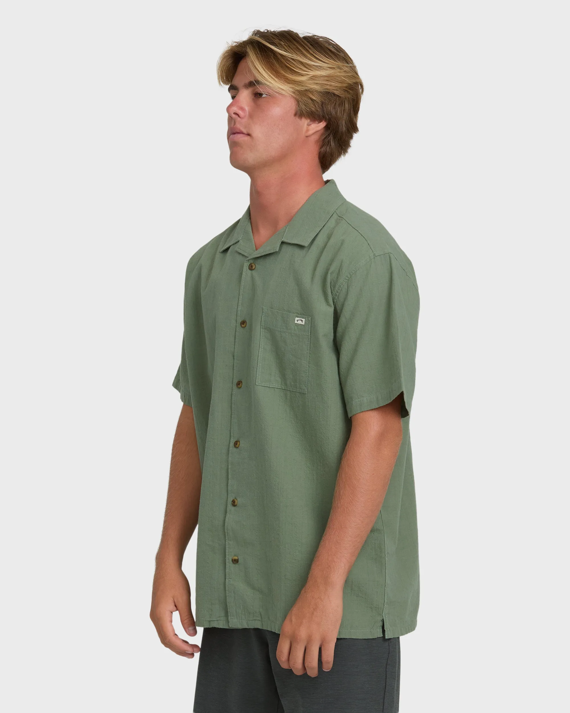Victoria Vacay Short Sleeve Woven Shirt - Granite Green sold by Billabong product image thumbnail 3