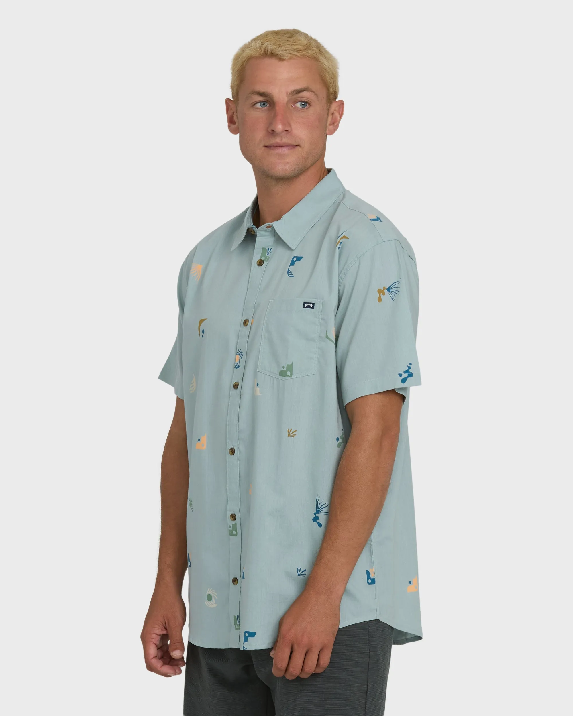 Sundays Mini Short Sleeve Woven Shirt - Blue Fog sold by Billabong product image thumbnail 3