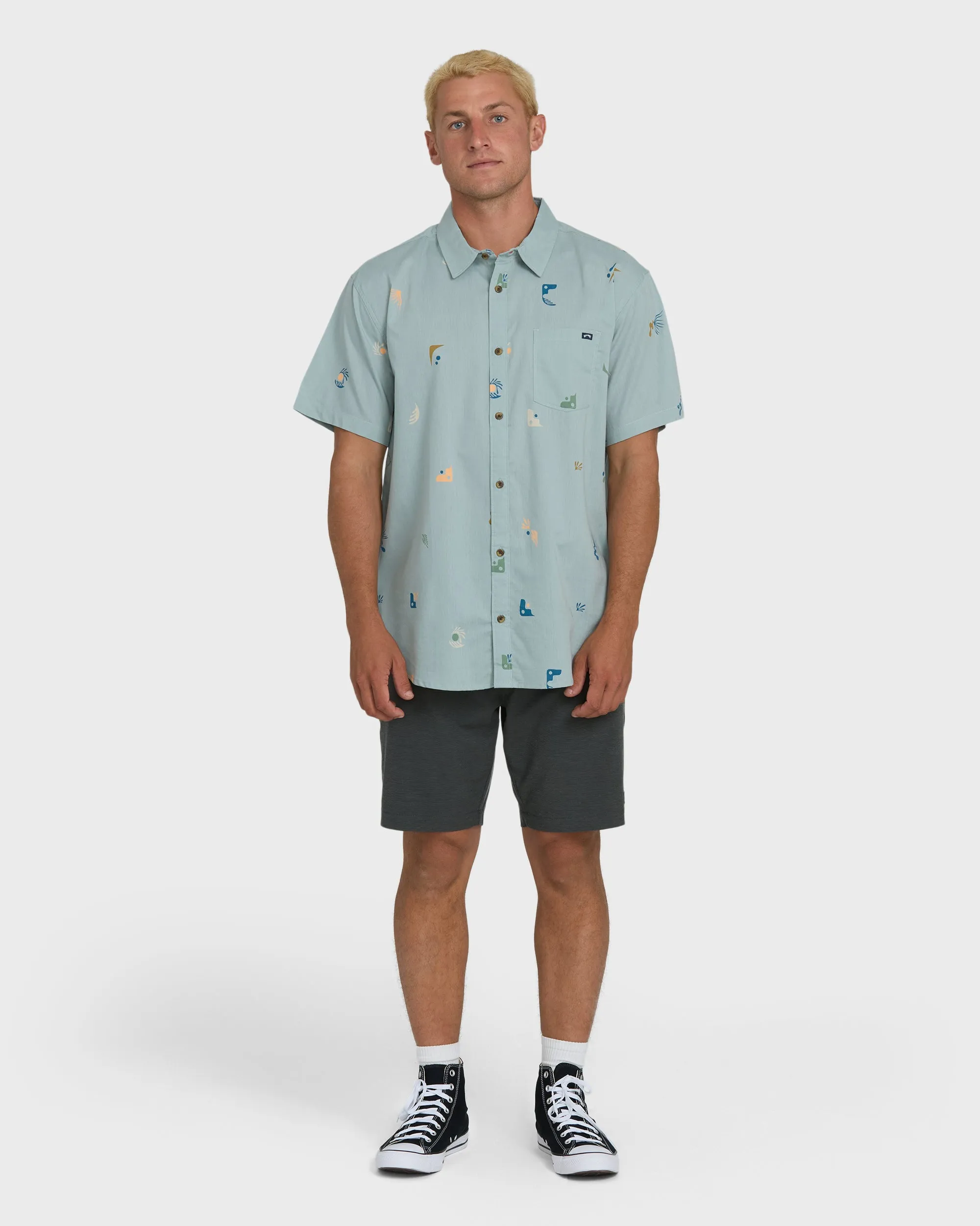 Sundays Mini Short Sleeve Woven Shirt - Blue Fog sold by Billabong product image thumbnail 4