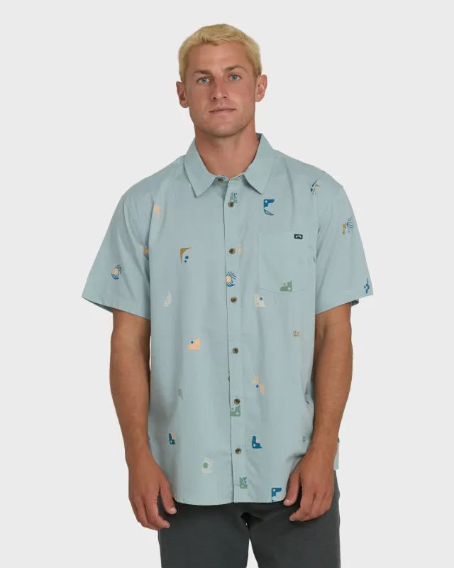 Sundays Mini Short Sleeve Woven Shirt - Blue Fog made by Billabong
