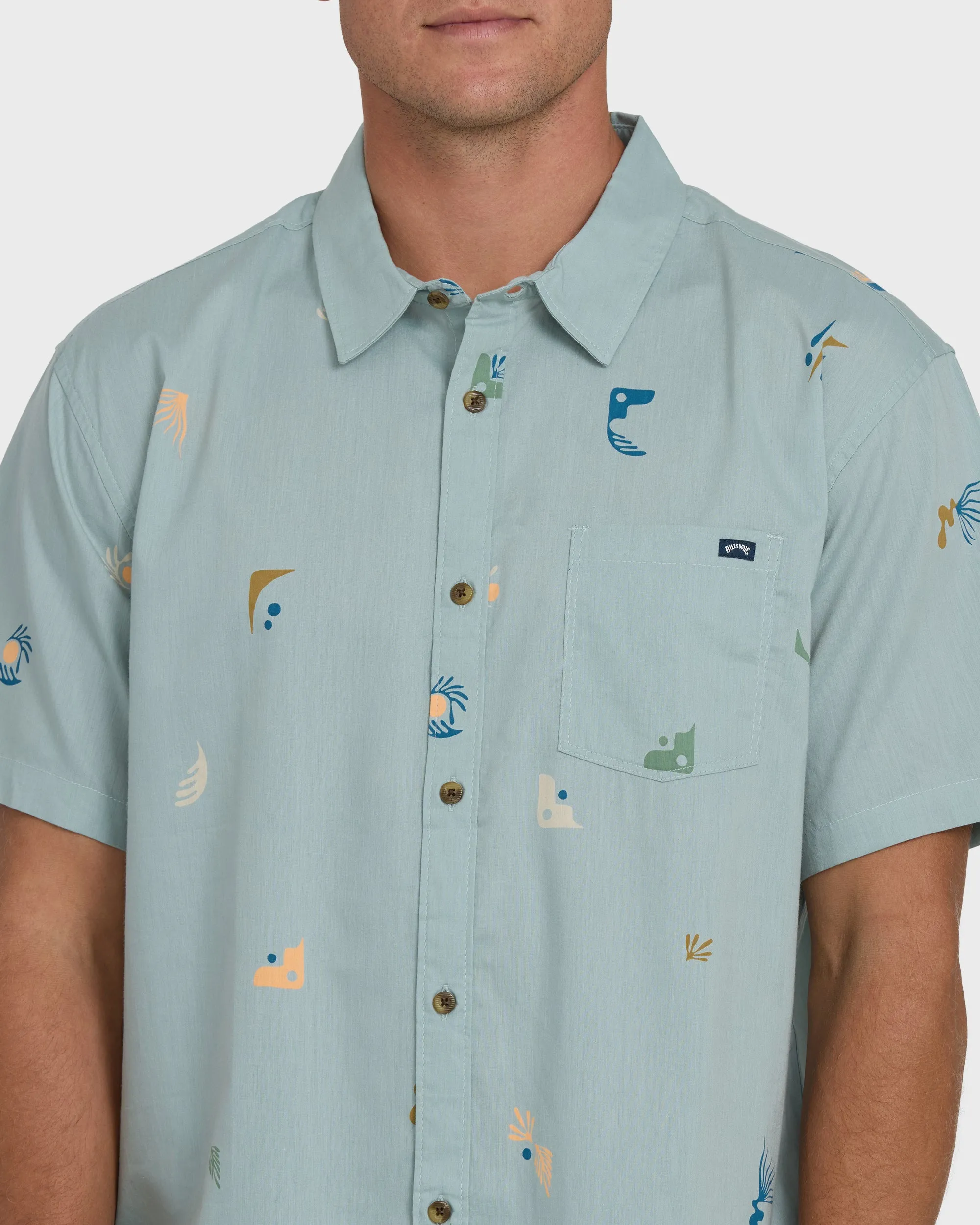 Sundays Mini Short Sleeve Woven Shirt - Blue Fog sold by Billabong product image thumbnail 5