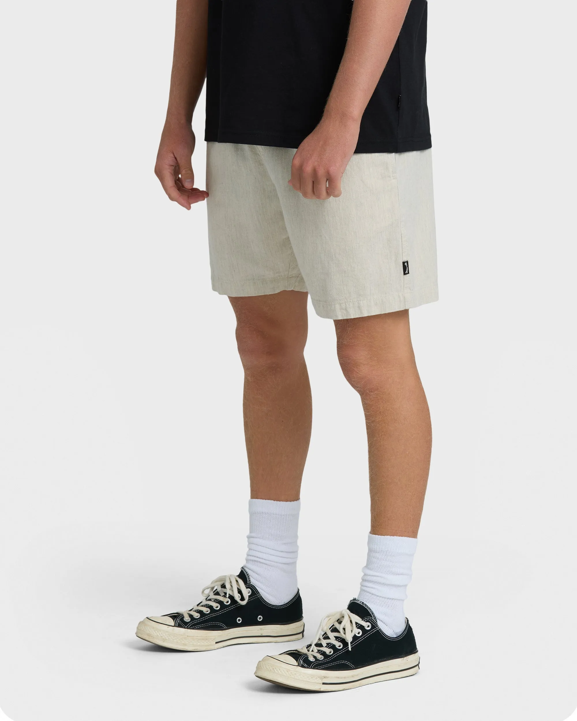 San O Layback 16" Linen Shorts - Oatmeal Heather sold by Billabong product image thumbnail 3