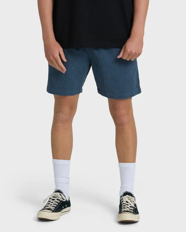 San O Layback 16" Linen Shorts - Blue Heather made by Billabong